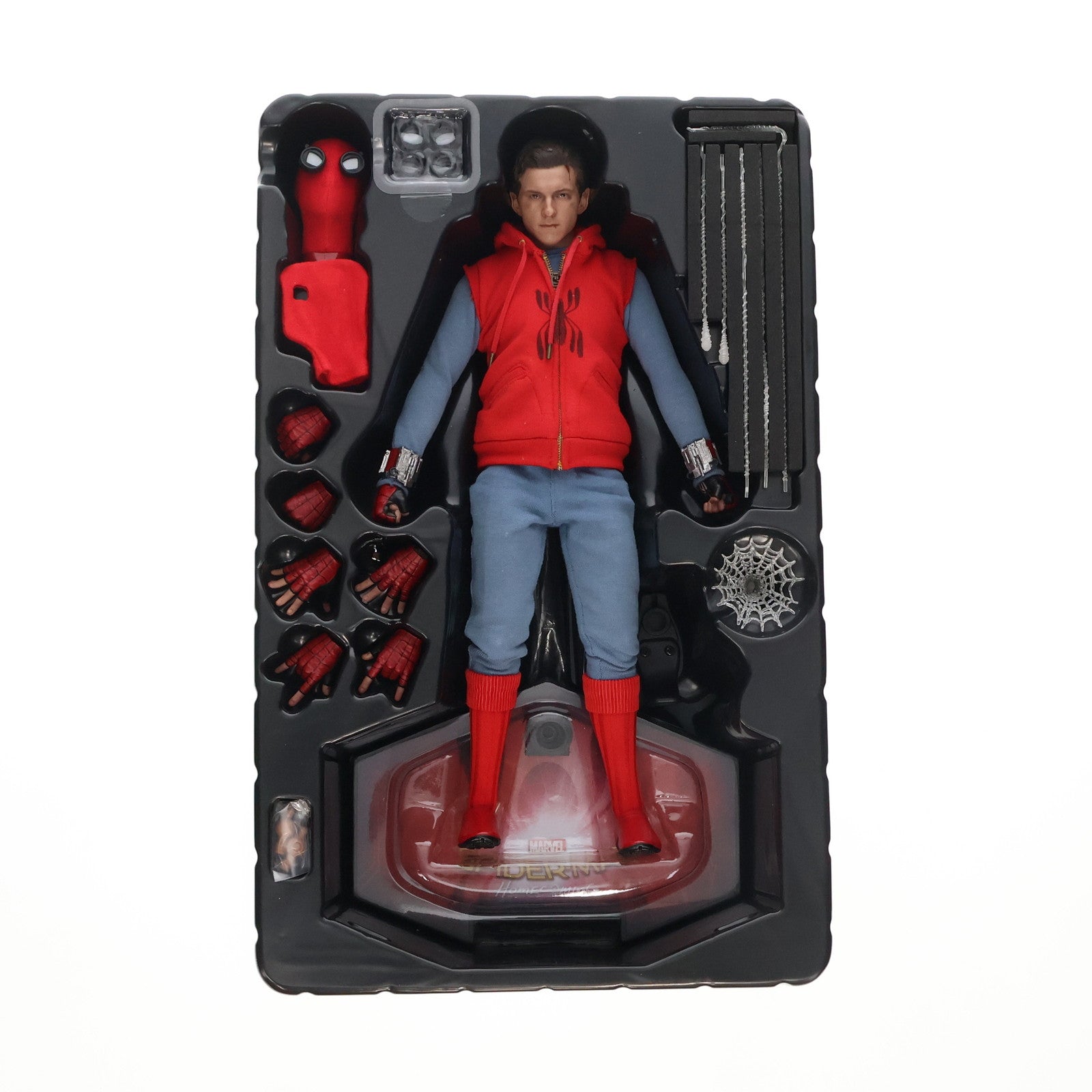 【中古即納】[FIG]ムービー・マスターピース スパイダーマン(ホームメイド・スーツ版) スパイダーマン:ホームカミング 1/6 完成品  可動フィギュア(MM#414) ホットトイズ(20180127)