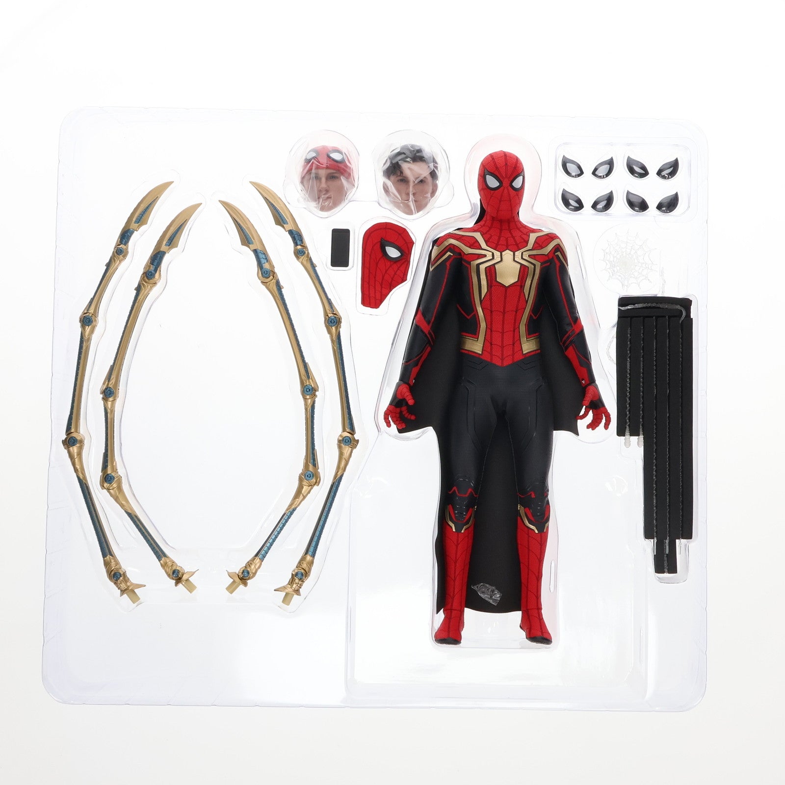 中古即納】[FIG]ムービー・マスターピース スパイダーマン(インテグレーテッドスーツ版/ボーナスアクセサリー付き) スパイダーマン:ノー・ウェイ・ホーム  1/6 完成品 アクションフィギュア(MMS624) ホットトイズ