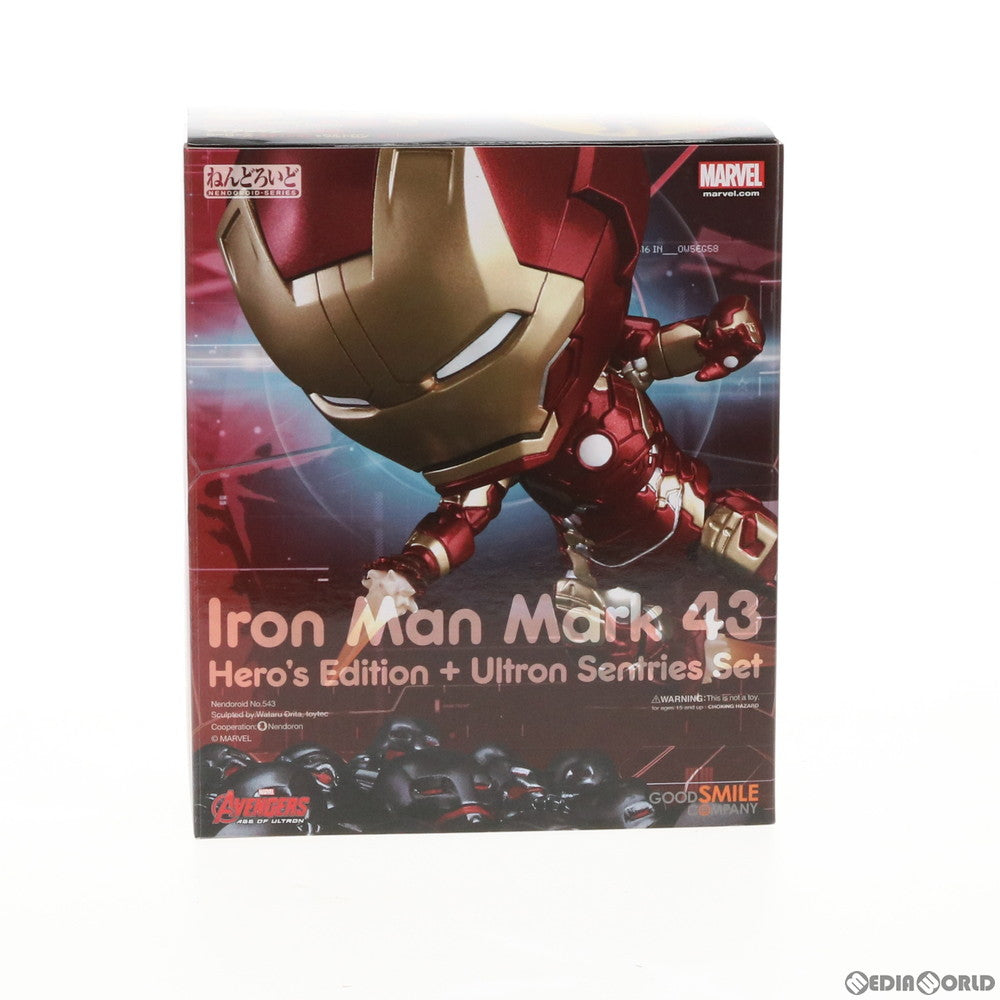 【中古即納】[FIG]ねんどろいど 543 アイアンマン マーク43 ヒーローズ・エディション+ウルトロン・セントリーセット アベンジャーズ/エイジ・オブ・ウルトロン 完成品 可動フィギュア グッドスマイルカンパニー(20151029)