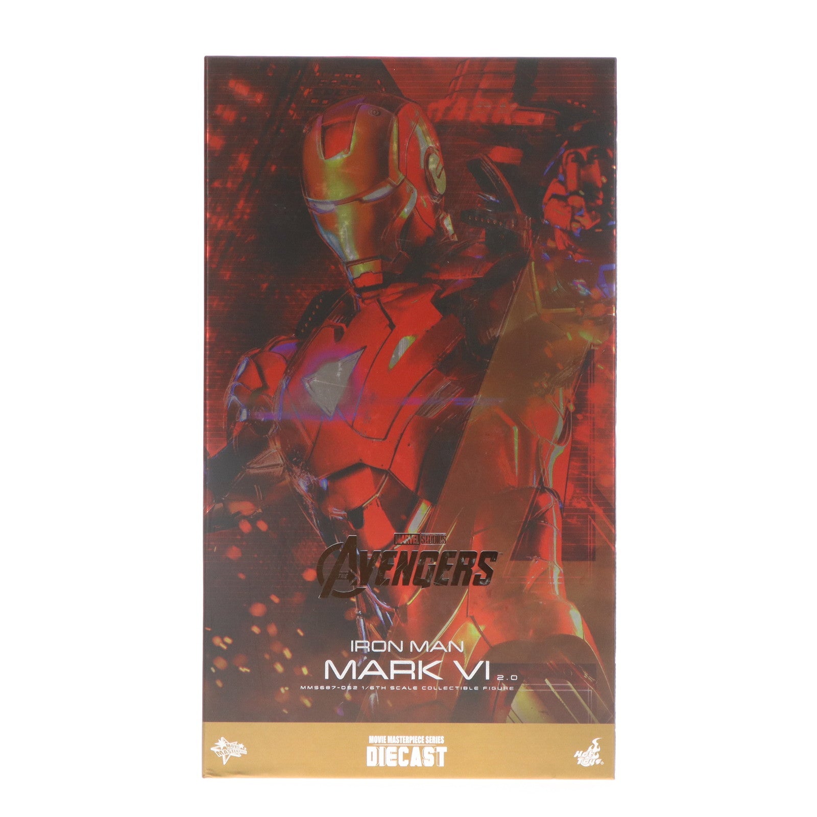 【中古即納】[FIG] ムービー・マスターピース DIECAST アイアンマン・マーク6(2.0版) アベンジャーズ 1/6 完成品 可動フィギュア(MMS687D52) ホットトイズ(20240831)