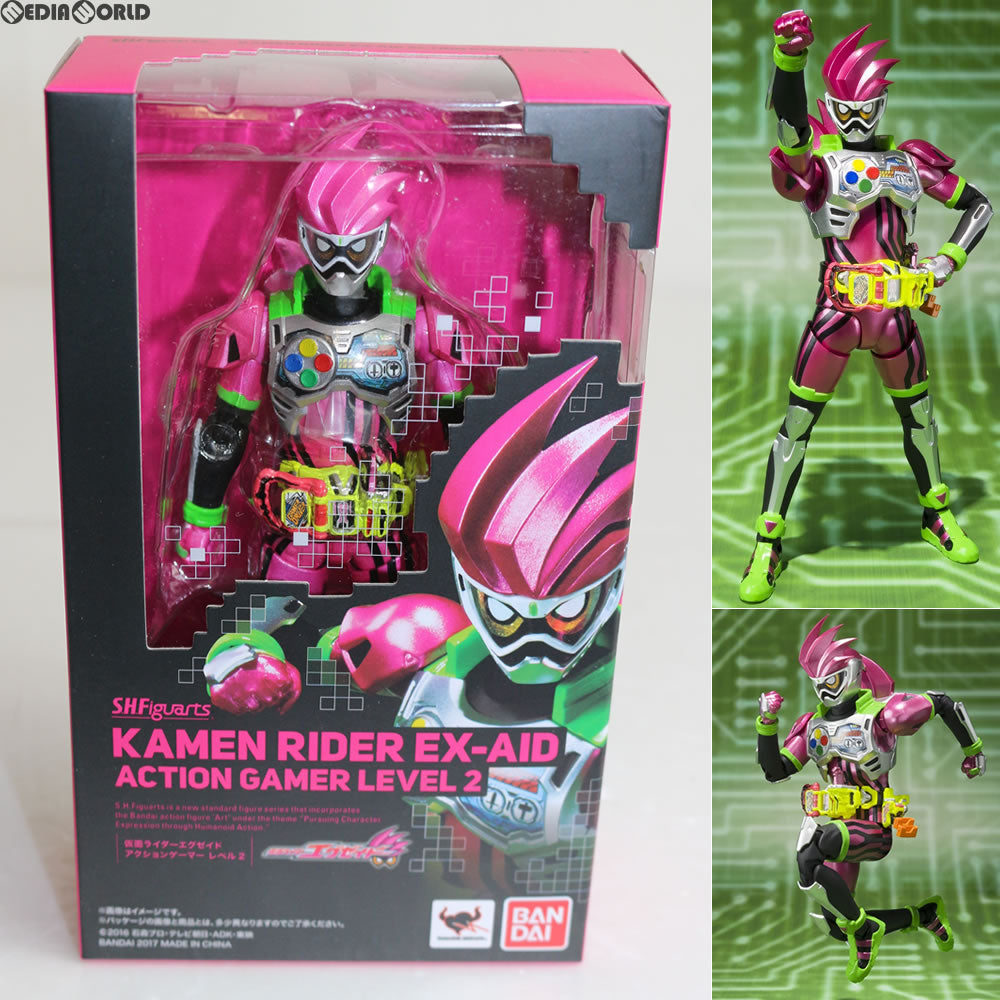 【中古即納】[FIG]S.H.Figuarts(フィギュアーツ) 仮面ライダーエグゼイド アクションゲーマー レベル2 完成品 可動フィギュア バンダイ(20170422)