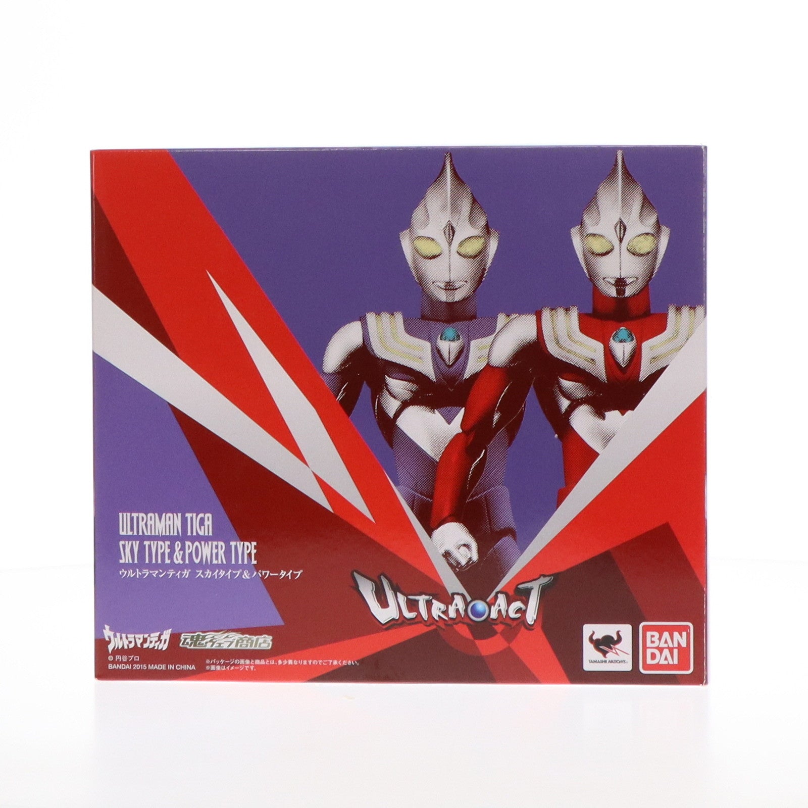 【中古即納】[FIG]魂ウェブ商店限定 ULTRA-ACT(ウルトラアクト) ウルトラマンティガ スカイタイプ&パワータイプ 完成品 可動フィギュア バンダイ(20150630)