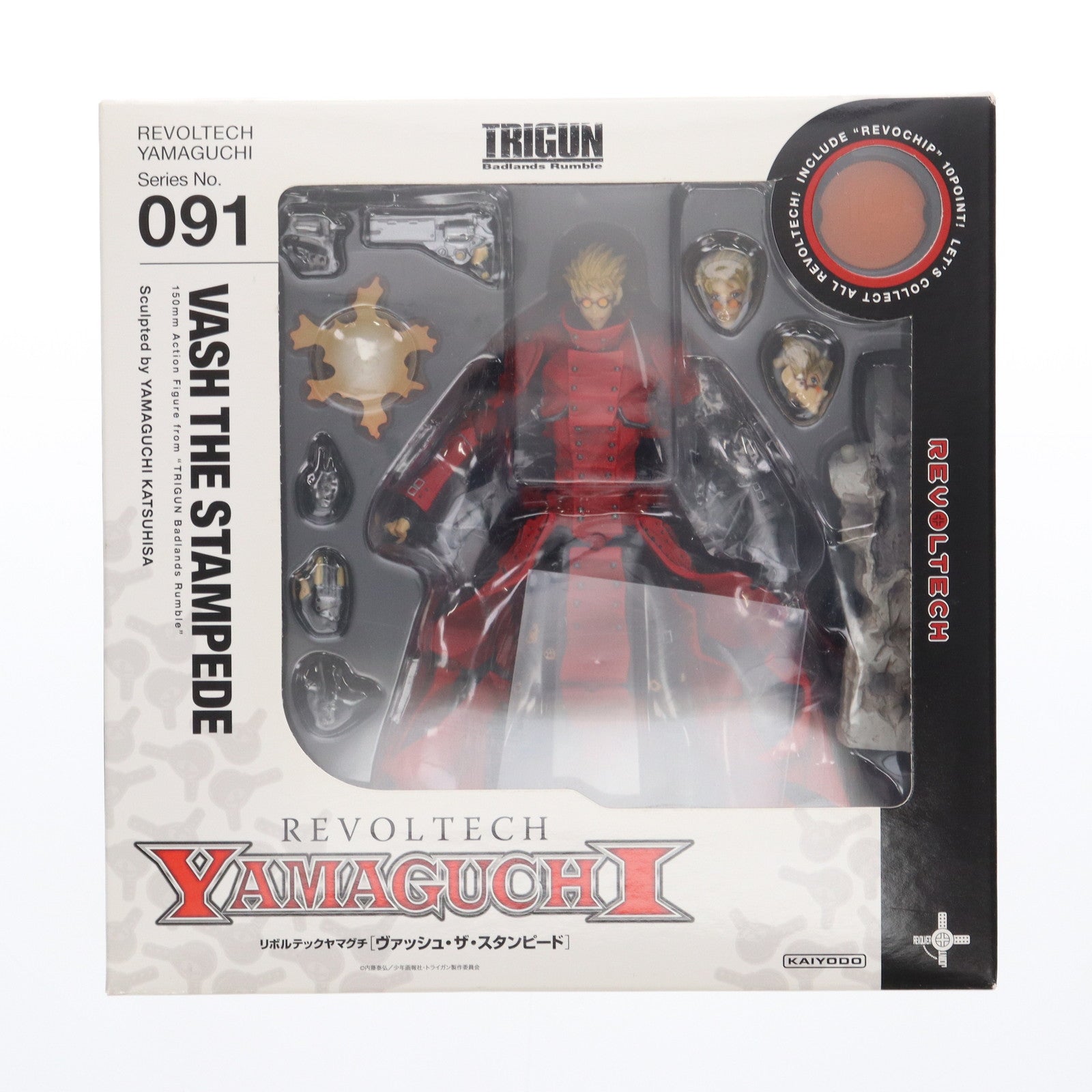 【中古即納】[FIG]リボルテックヤマグチ No.091 ヴァッシュ・ザ・スタンピード 劇場版TRIGUN Badlands Rumble(トライガン バッドランド ランブル) 完成品 可動フィギュア 海洋堂(20100615)