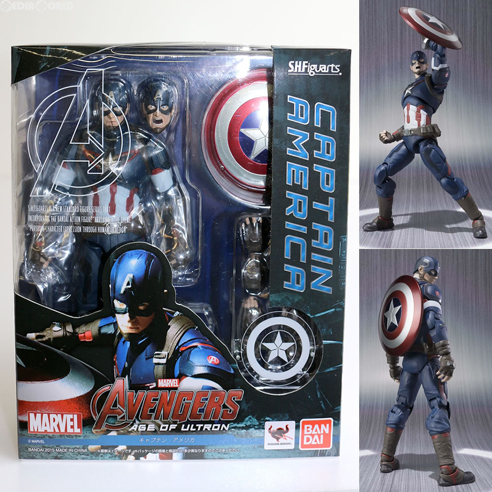 【中古即納】[FIG]S.H.Figuarts(フィギュアーツ) キャプテン・アメリカ アベンジャーズ/エイジ・オブ・ウルトロン 完成品 可動フィギュア バンダイ(20150725)