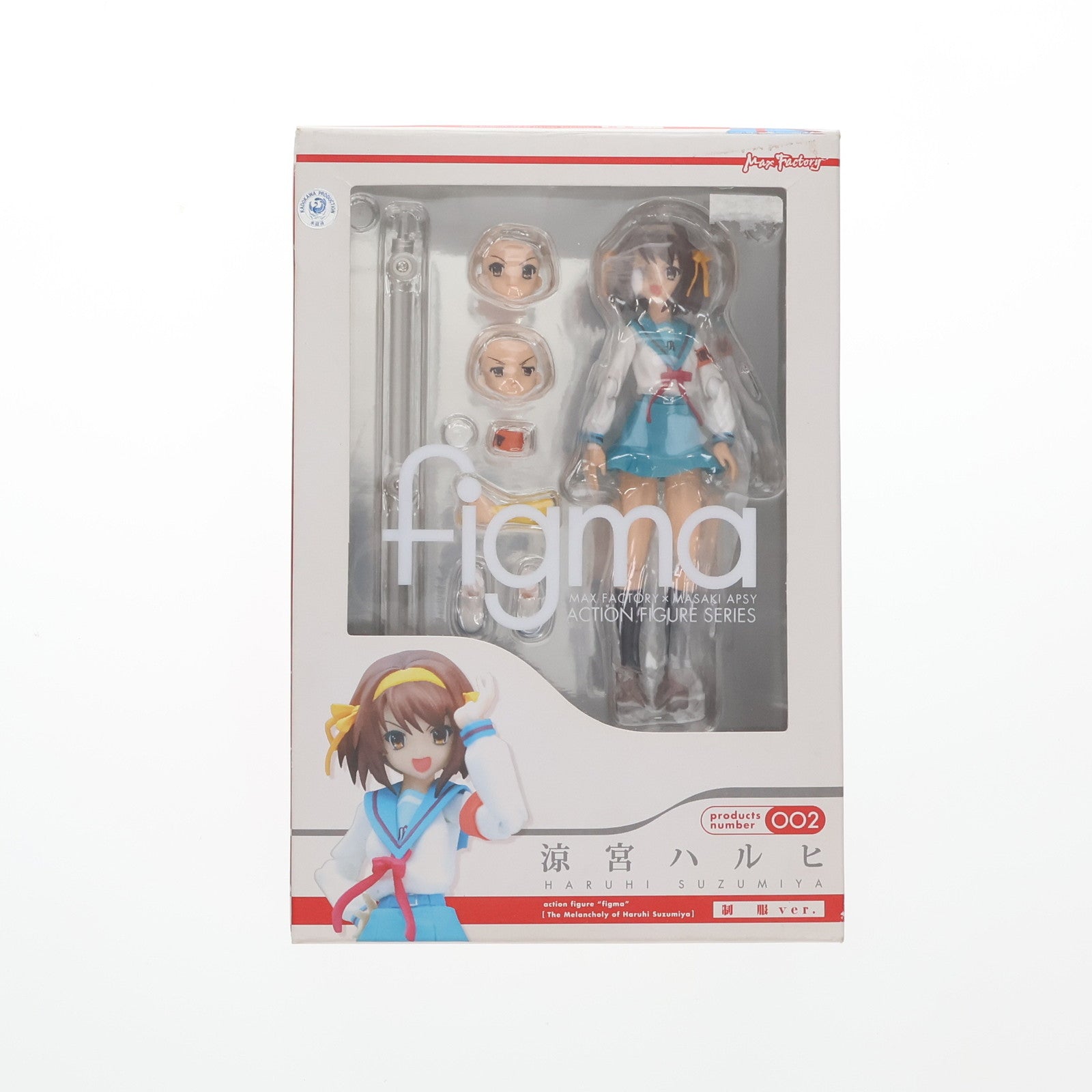 【中古即納】[FIG] figma(フィグマ) 002 涼宮ハルヒ(すずみやはるひ) 制服ver. 涼宮ハルヒの憂鬱 完成品 可動フィギュア マックスファクトリー(20080430)