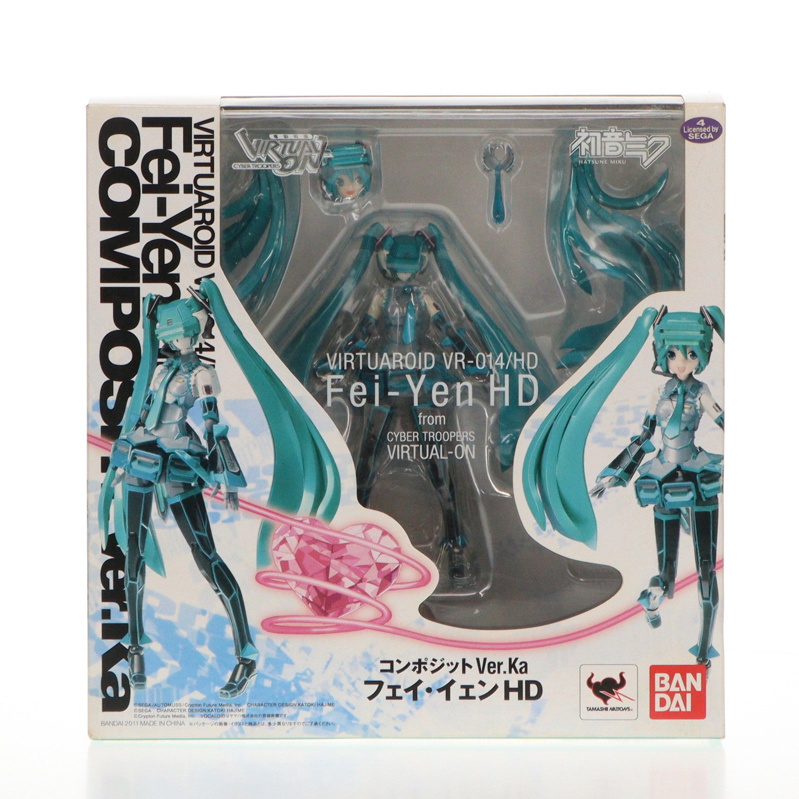 【中古即納】[FIG] COMPOSITE Ver.Ka(コンポジット バージョンケーエー)  VIRTUAROID VR-014/HD フェイ・イェンHD 電脳戦機バーチャロン キャラクター・ボーカル・シリーズ01 初音ミク 完成品 可動フィギュア バンダイ(20111126)