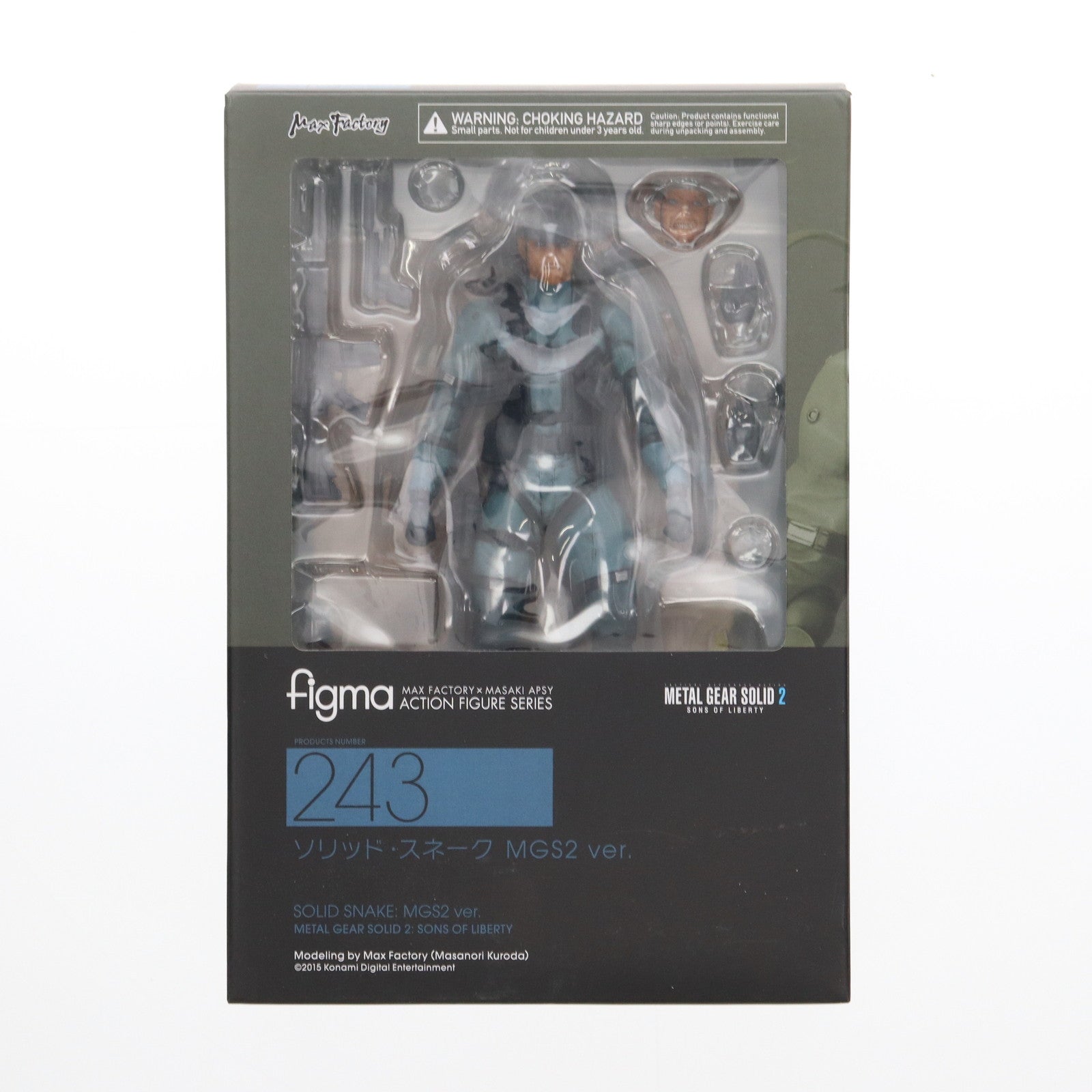 【中古即納】[FIG] figma(フィグマ) 243 ソリッド・スネーク MGS2 ver. METAL GEAR SOLID2 SONS OF LIBERTY(メタルギアソリッド2 サンズ・オブ・リバティ) 完成品 可動フィギュア マックスファクトリー(20180825)