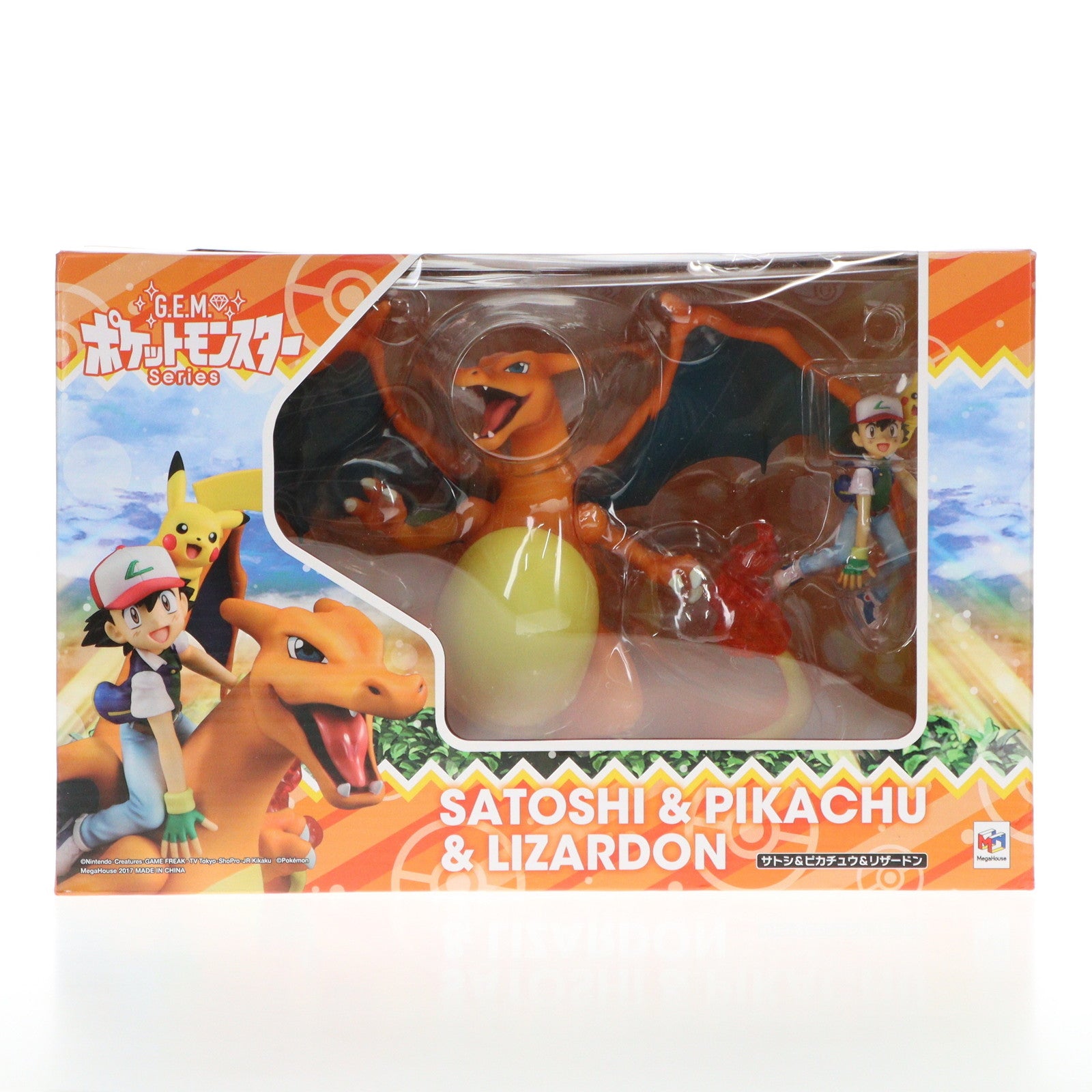 【中古即納】[FIG] G.E.M.シリーズ サトシ&ピカチュウ&リザードン ポケットモンスター 完成品 フィギュア メガハウス(20190627)