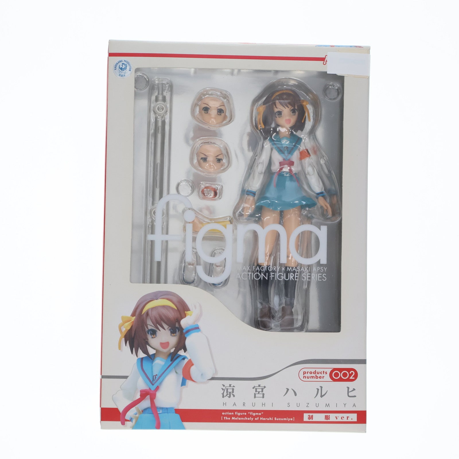 【中古即納】[FIG] figma(フィグマ) 002 涼宮ハルヒ(すずみやはるひ) 制服ver. 涼宮ハルヒの憂鬱 完成品 可動フィギュア マックスファクトリー(20080430)