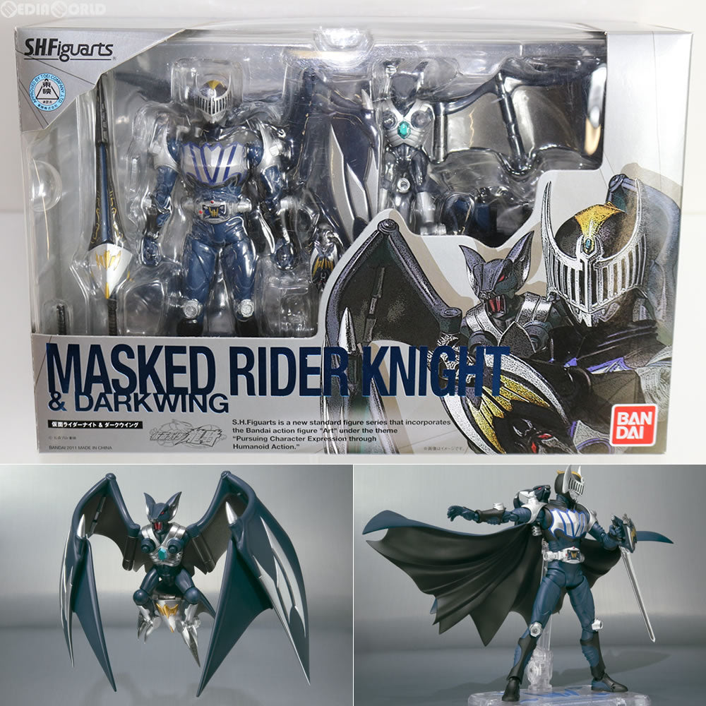 【中古即納】[FIG] S.H.Figuarts(フィギュアーツ) 仮面ライダーナイト&ダークウイングセット 仮面ライダー龍騎 完成品 可動フィギュア バンダイ(20111123)