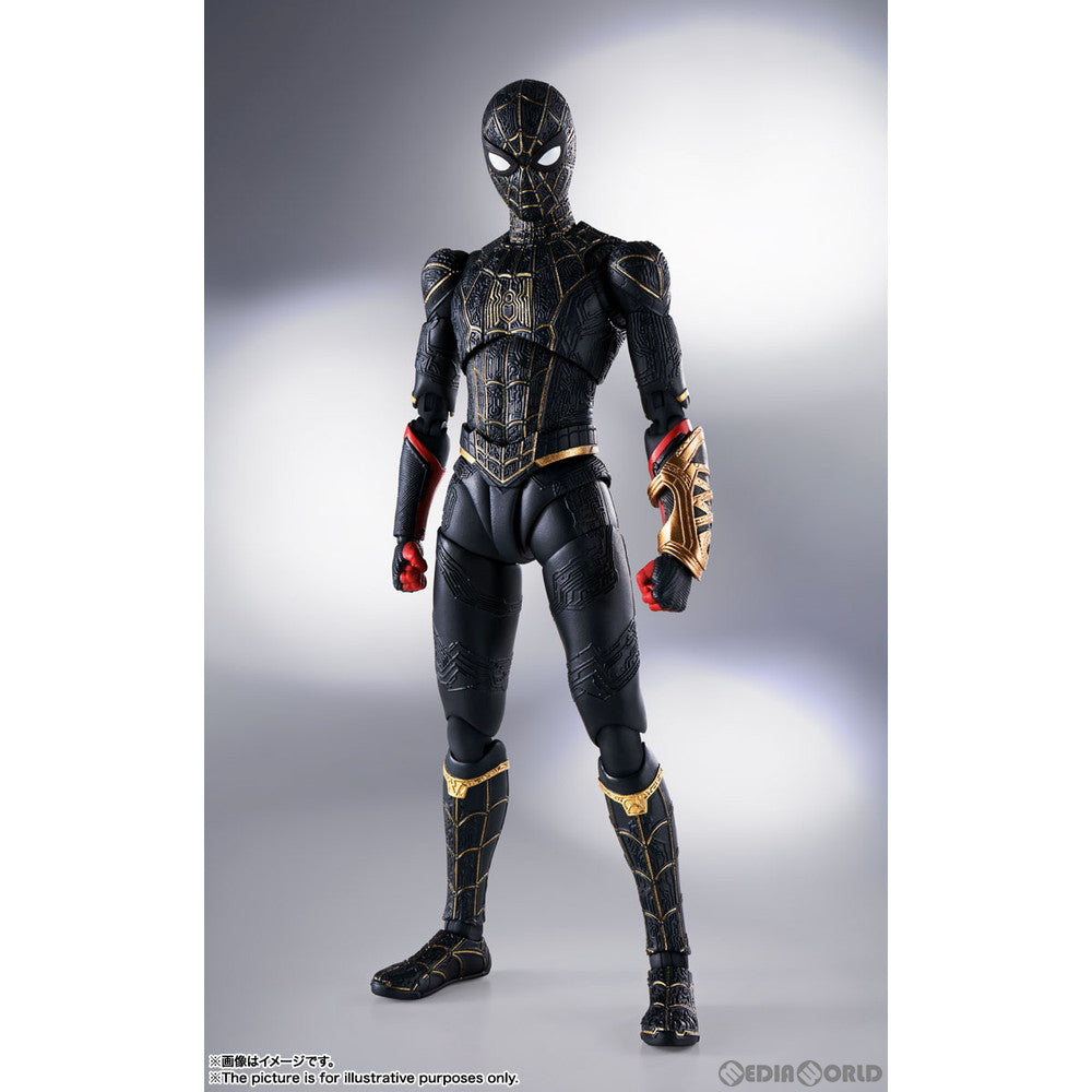 【中古即納】[FIG] 初回特典素面パーツ付属 S.H.Figuarts(フィギュアーツ) スパイダーマン[ブラック&ゴールドスーツ](スパイダーマン:ノー・ウェイ・ホーム) 完成品 可動フィギュア バンダイスピリッツ(20220122)