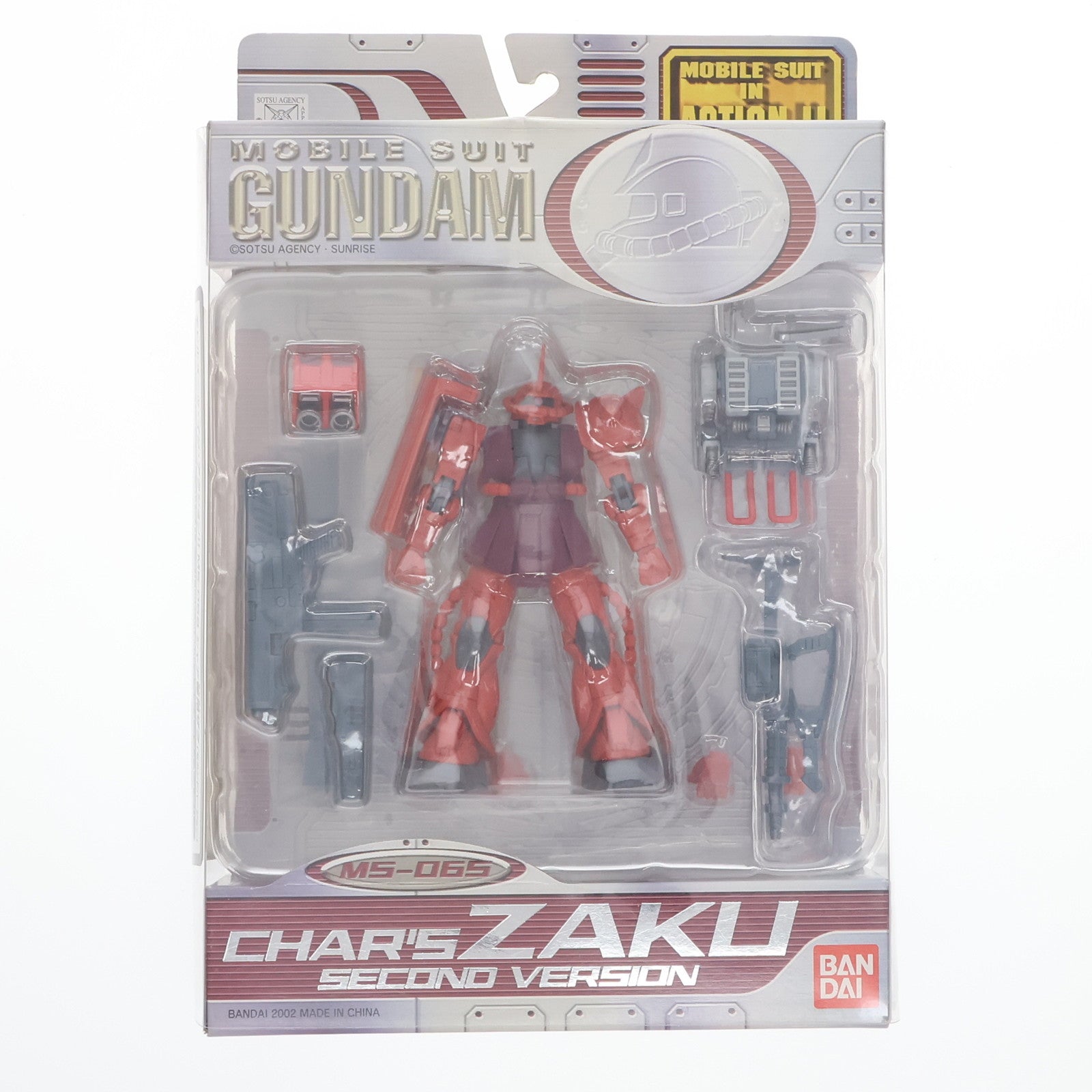 【中古即納】[FIG] MS IN ACTION!!(モビルスーツ・イン・アクション) MS-06S シャア専用ザクII(セカンドバージョン) 機動戦士ガンダム 完成品 可動フィギュア バンダイ(20021130)