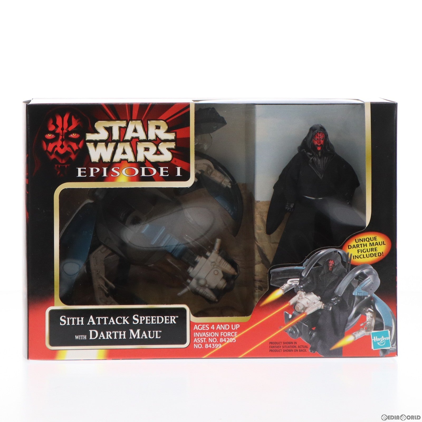 【中古即納】[FIG] シス・アタック・スピーダー with ダース・モール インベイジョン・フォース with フィギュア STAR WARS(スター・ウォーズ) エピソード1/ファントム・メナス 完成品 可動フィギュア ハズブロ(19991231)