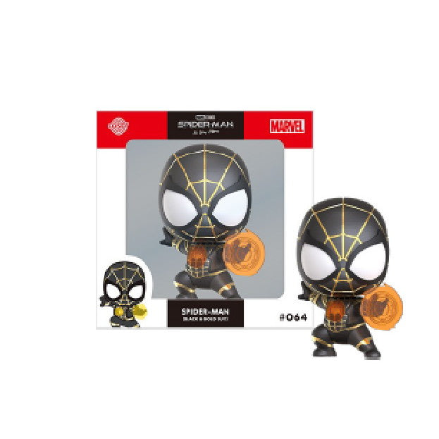 【中古即納】[FIG] コスビ マーベル・コレクション #064 スパイダーマン(ブラック&ゴールドスーツ)[映画『スパイダーマン:ノー・ウェイ・ホーム』] 完成品 フィギュア(CBX MVL#064) ホットトイズ(20240731)