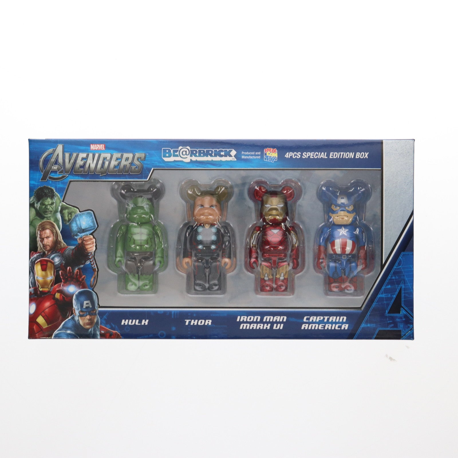 【中古即納】[FIG] (フィギュア単品) BE@RBRICK(ベアブリック) アベンジャーズ 4体セット 前売り券特典 完成品 可動フィギュア メディコム・トイ(20120630)