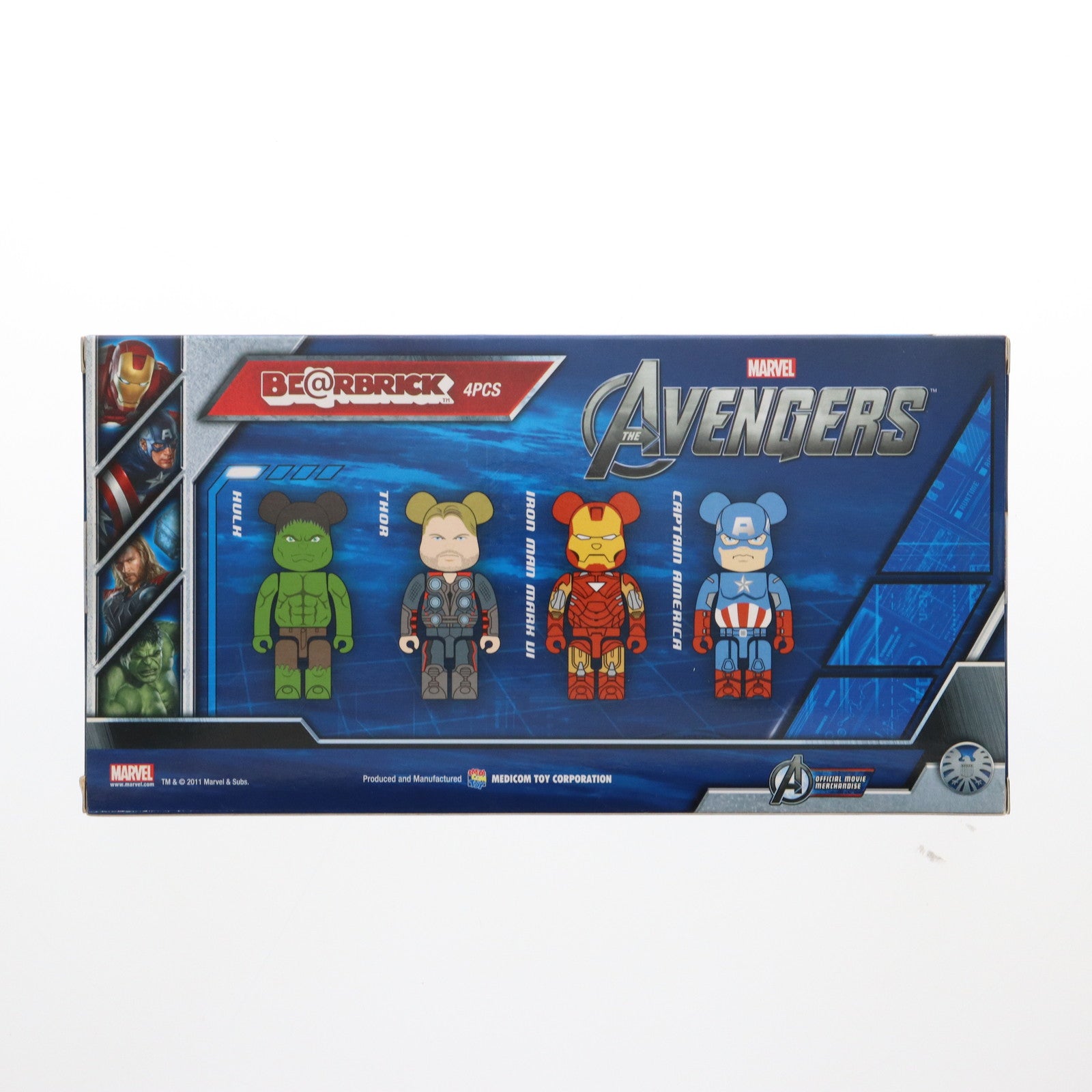 【中古即納】[FIG] (フィギュア単品) BE@RBRICK(ベアブリック) アベンジャーズ 4体セット 前売り券特典 完成品 可動フィギュア メディコム・トイ(20120630)