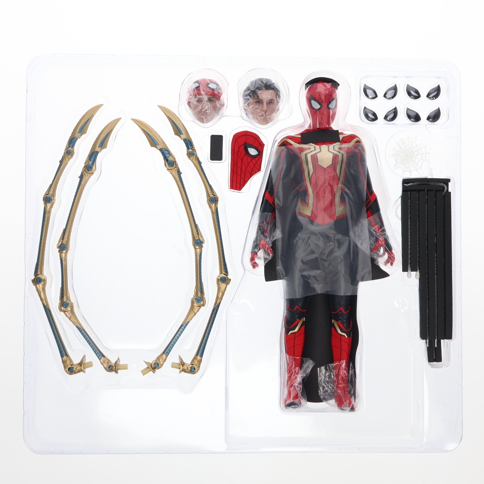 【中古即納】[FIG] ムービー・マスターピース スパイダーマン(インテグレーテッドスーツ版/ボーナスアクセサリー付き) スパイダーマン:ノー・ウェイ・ホーム 1/6 完成品 アクションフィギュア(MMS624) ホットトイズ(20230630)