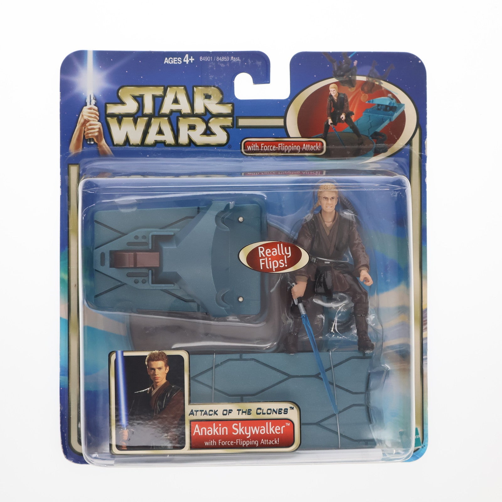 【中古即納】[FIG] スター・ウォーズ DXフィギュア アナキン・スカイウォーカー フリッピング アタック バージョン STAR WARS エピソード2/クローンの攻撃 完成品 可動フィギュア(84901) トミー(20021231)