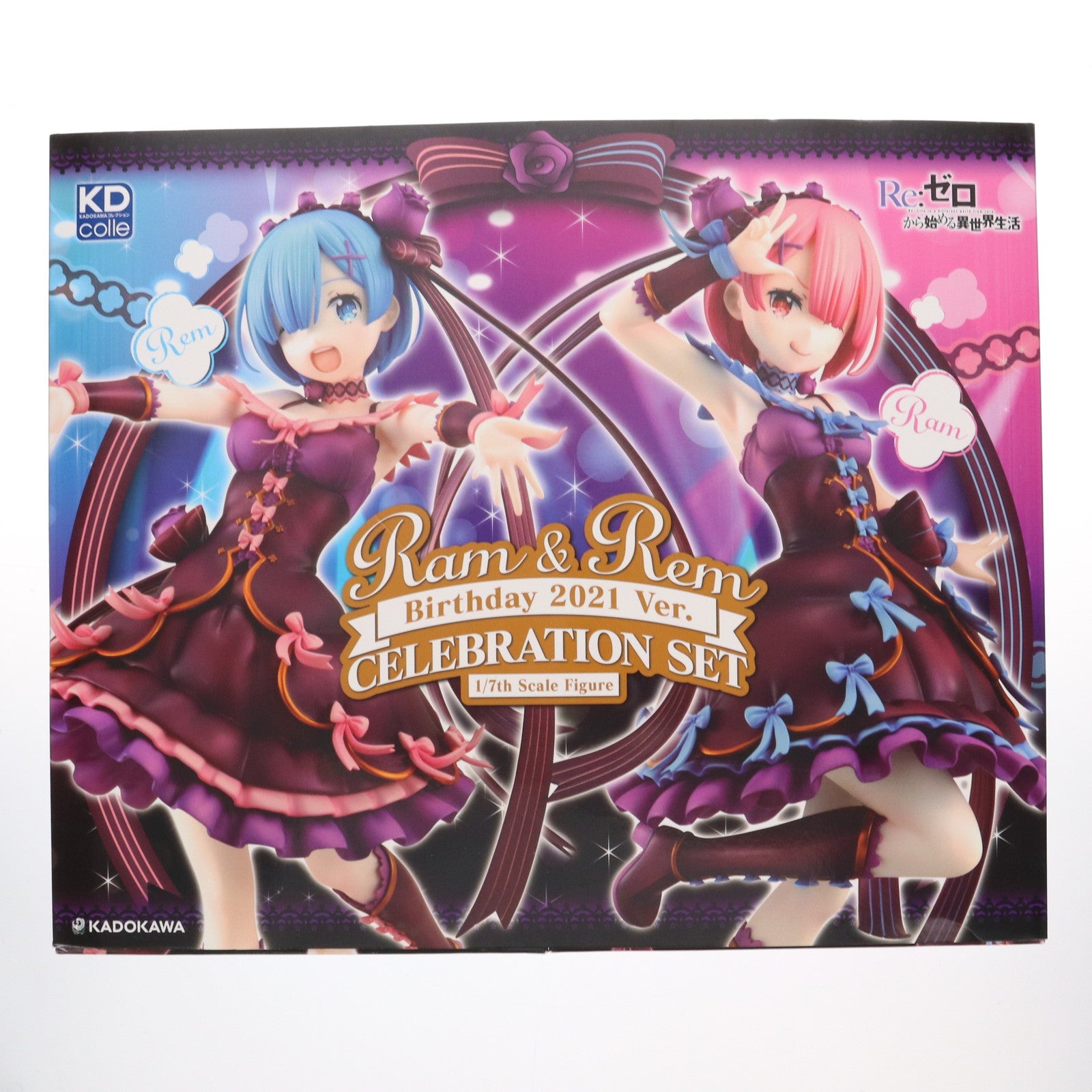 【中古即納】[FIG] KDcolle ラム&レム 生誕祭2021Ver. お祝いセット Re:ゼロから始める異世界生活 1/7 完成品 フィギュア KADOKAWA(カドカワ)(20230430)