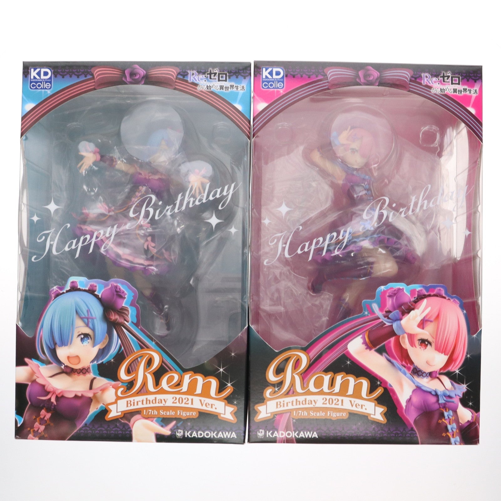 【中古即納】[FIG] KDcolle ラム&レム 生誕祭2021Ver. お祝いセット Re:ゼロから始める異世界生活 1/7 完成品 フィギュア KADOKAWA(カドカワ)(20230430)