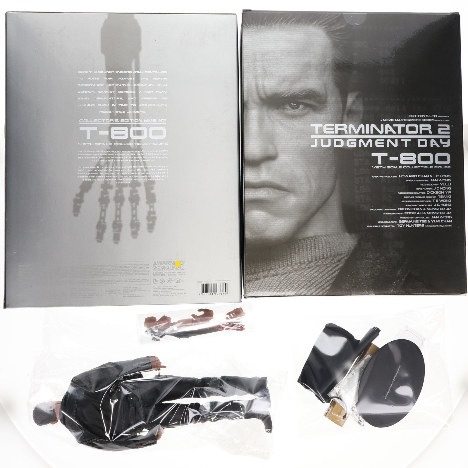 【中古即納】[FIG] ムービー・マスターピース T-800 ターミネーター2 1/6 完成品 可動フィギュア(MM#117) ホットトイズ(20100528)