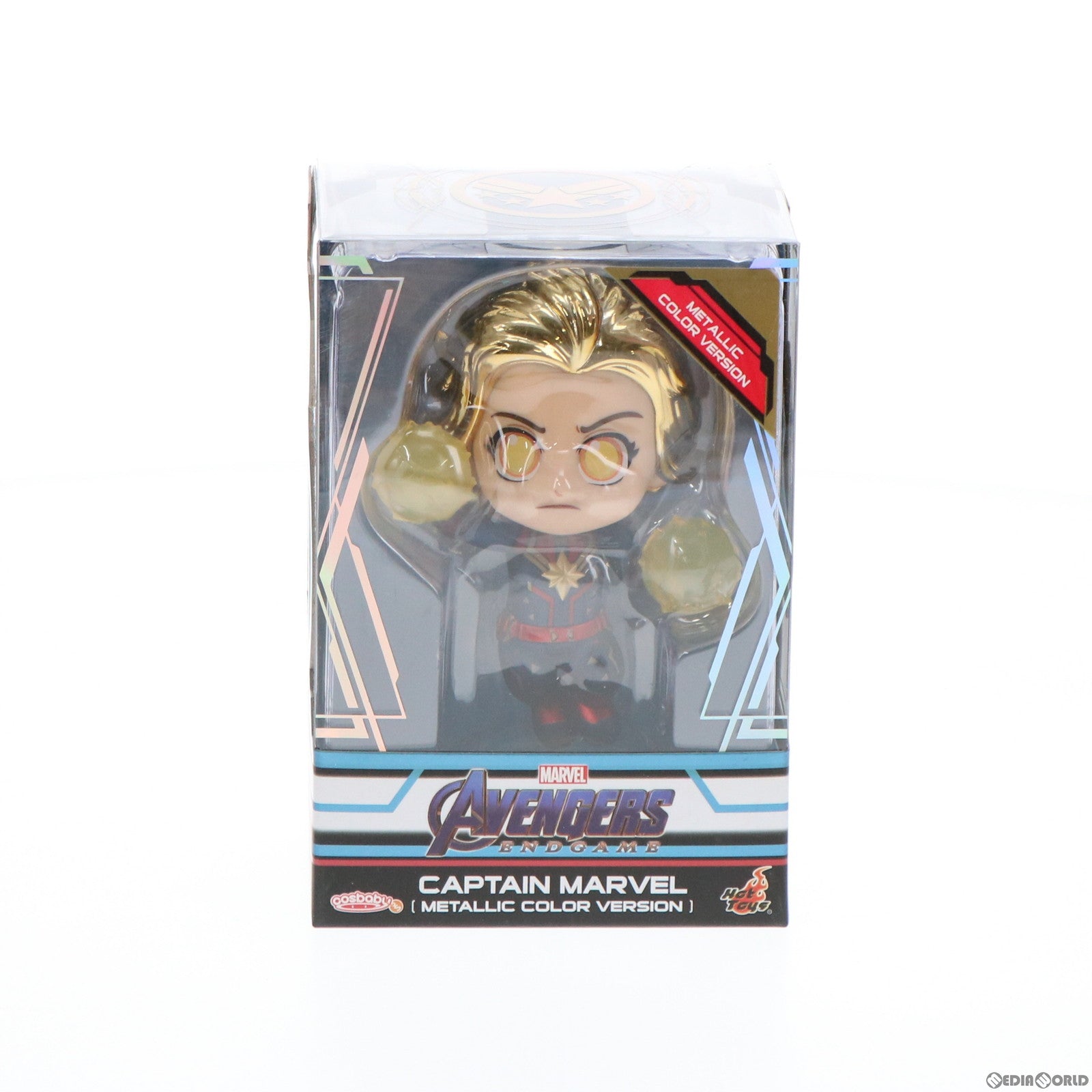 【中古即納】[FIG] コスベイビー サイズS キャプテン・マーベル(バイナリー・フォーム/メタリック版) アベンジャーズ/エンドゲーム 完成品 フィギュア(COS#591) ホットトイズ(20190418)