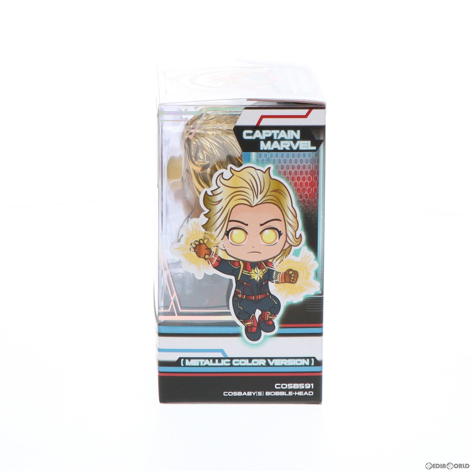 【中古即納】[FIG] コスベイビー サイズS キャプテン・マーベル(バイナリー・フォーム/メタリック版) アベンジャーズ/エンドゲーム 完成品 フィギュア(COS#591) ホットトイズ(20190418)