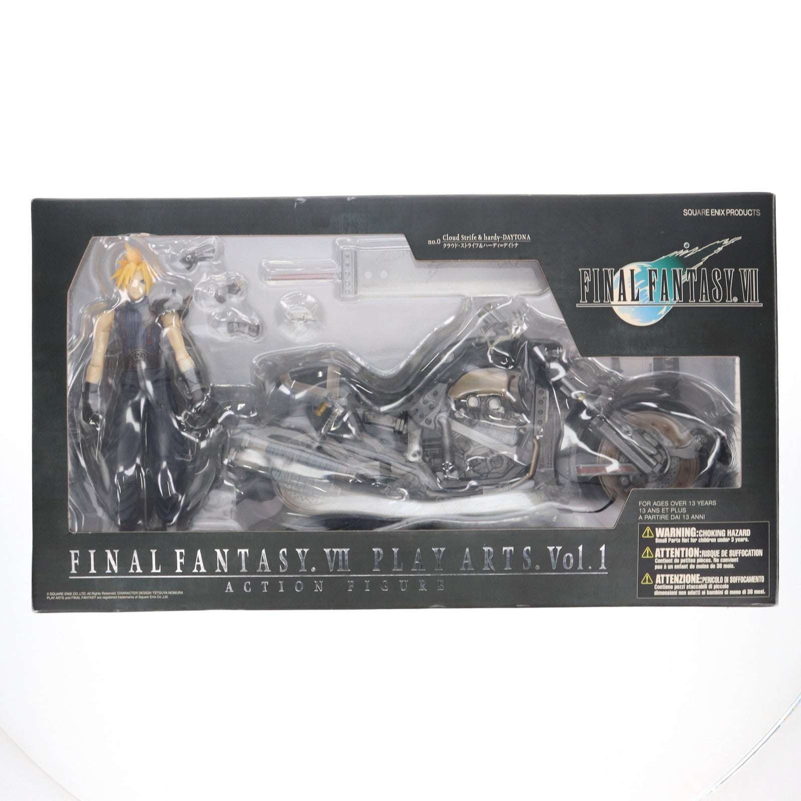【中古即納】[FIG] PLAY ARTS(プレイアーツ) クラウド&ハーディ=デイトナ FINAL FANTASY VII(ファイナルファンタジー7) 完成品 可動フィギュア スクウェア・エニックス(20080420)