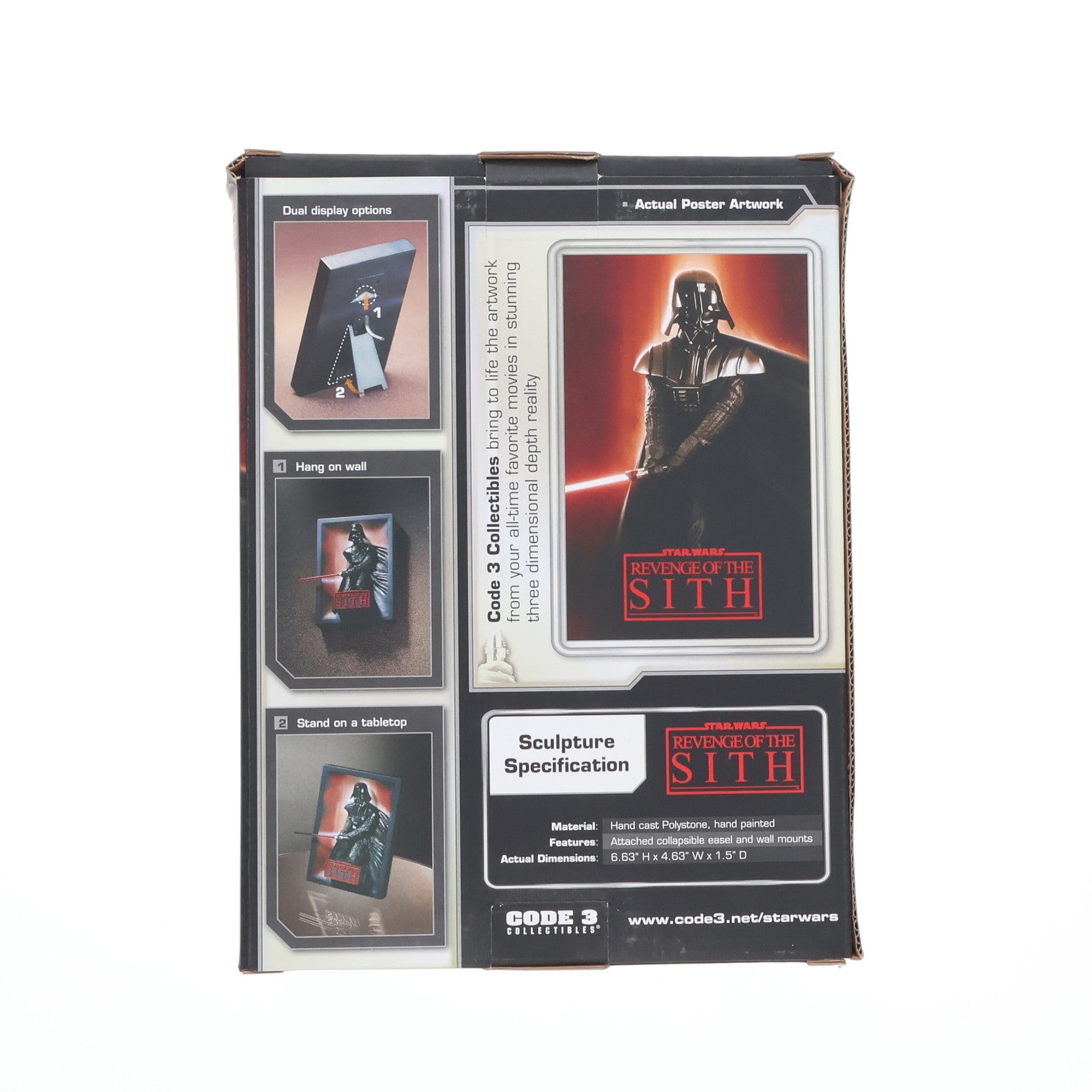 【中古即納】[FIG] Movie Poster Collectible Sculpture ダース・ベイダー STAR WARS(スター・ウォーズ) エピソード3/シスの復讐 立体ポスター 完成品 フィギュア(17030) CODE3(19991231)