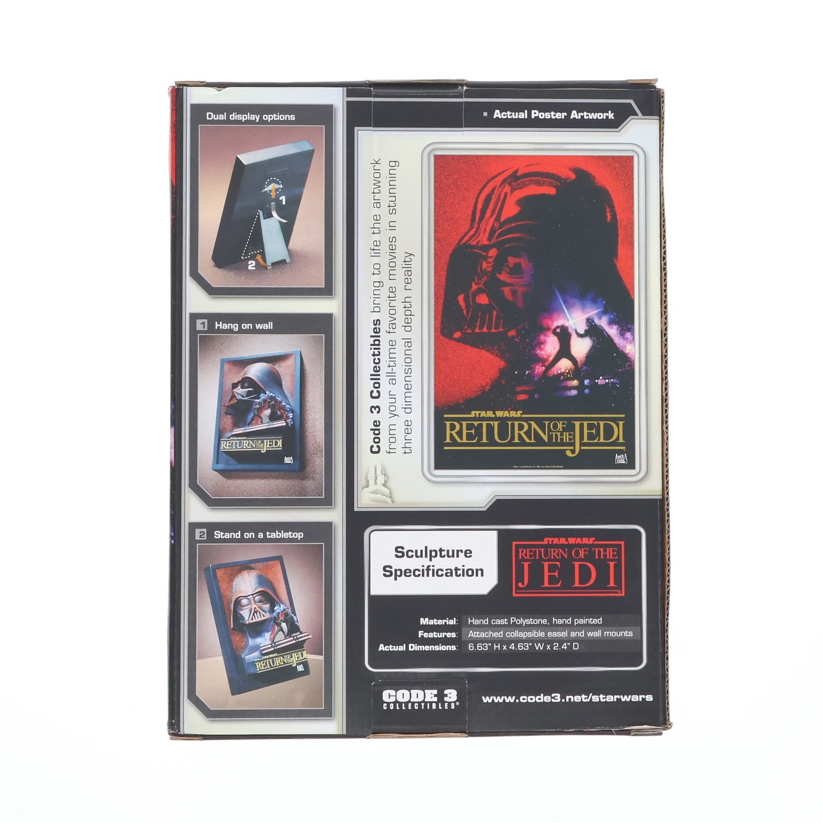 【中古即納】[FIG] Movie Poster Collectible Sculpture ルーク&ダース・ベイダー STAR WARS(スター・ウォーズ) エピソード6/ジェダイの帰還 立体ポスター 完成品 フィギュア(17028) CODE3(19991231)