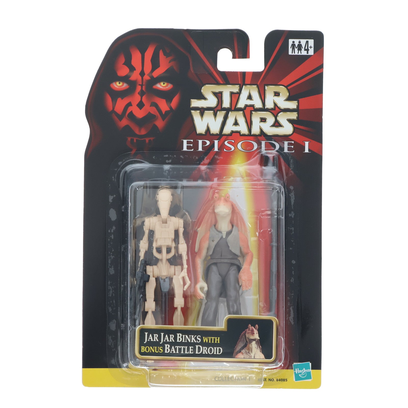 【中古即納】[FIG] ジャー・ジャー・ビンクス with bonus バトル・ドロイド STAR WARS(スター・ウォーズ) エピソード1/ファントム・メナス ベーシックフィギュア コレクション1 完成品 可動フィギュア(84085) ハズブロ(19991231)