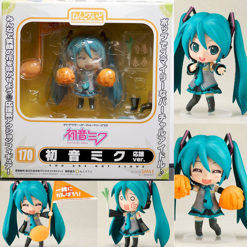 【中古即納】[FIG] ねんどろいど 170 初音ミク 応援Ver. キャラクター・ボーカル・シリーズ01 初音ミク 完成品 可動フィギュア グッドスマイルカンパニー(20110630)