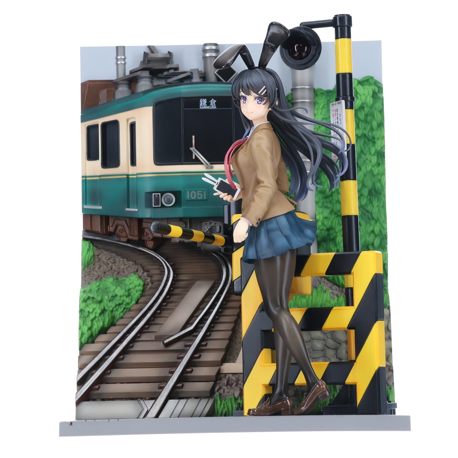 【中古即納】[FIG] eStream Store限定 SHIBUYA SCRAMBLE FIGURE 桜島麻衣(さくらじままい) -江ノ電 Ver.- 青春ブタ野郎はバニーガール先輩の夢を見ない 1/7 完成品 フィギュア eStream/アルファサテライト(20220531)