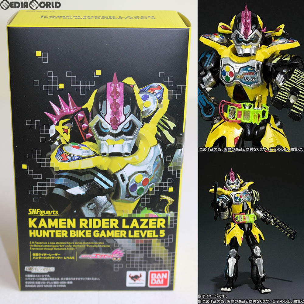 【中古即納】[FIG] 魂ウェブ商店限定 S.H.Figuarts(フィギュアーツ) 仮面ライダーレーザー ハンターバイクゲーマー レベル5 仮面ライダーエグゼイド 完成品 可動フィギュア バンダイ(20171031)