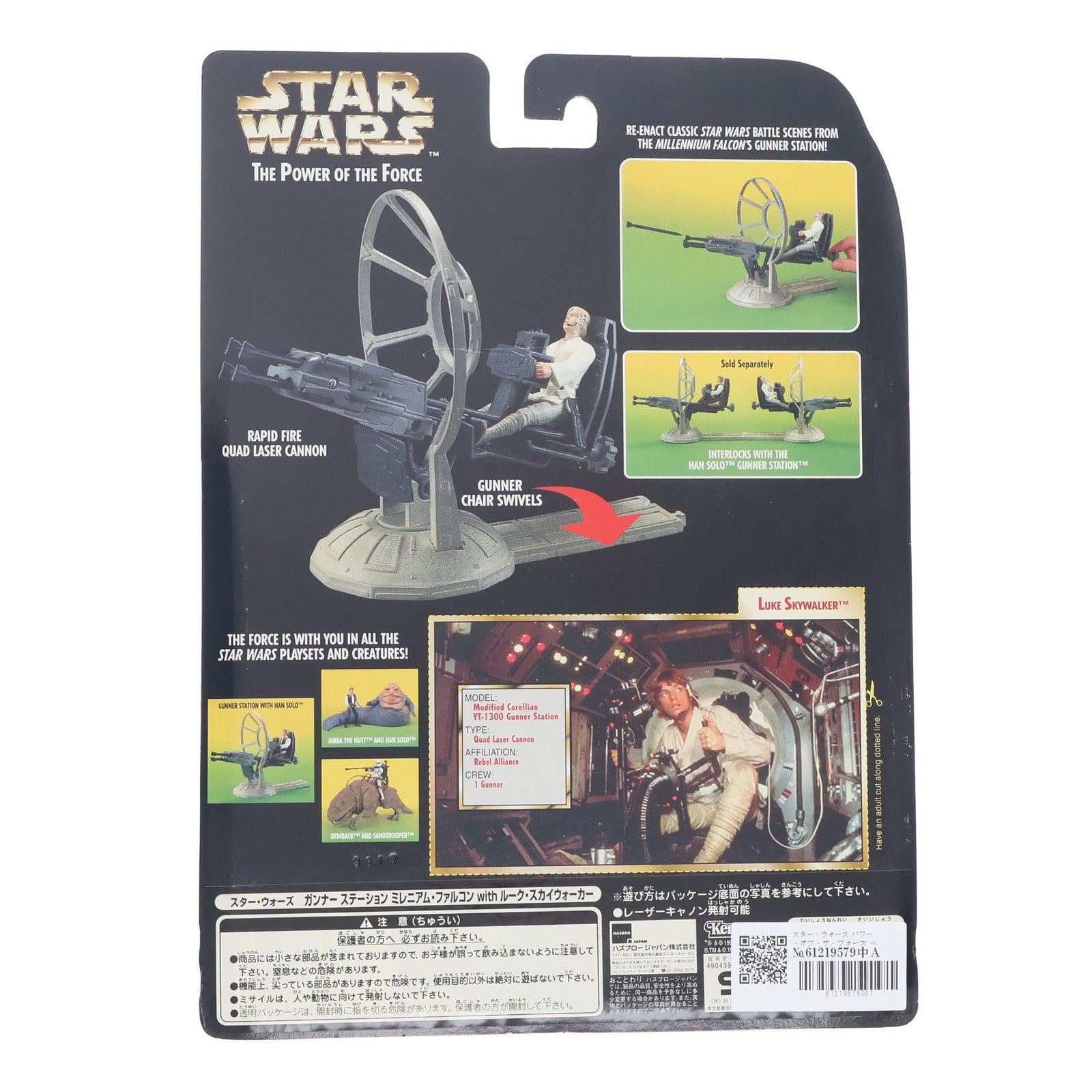【中古即納】[FIG] スター・ウォーズ パワー・オブ・ザ・フォース ベーシックフィギュア ガンナーステーション ミレニアム・ファルコン with ルーク・スカイウォーカー STAR WARS 完成品 可動フィギュア ハズブロ(19991231)