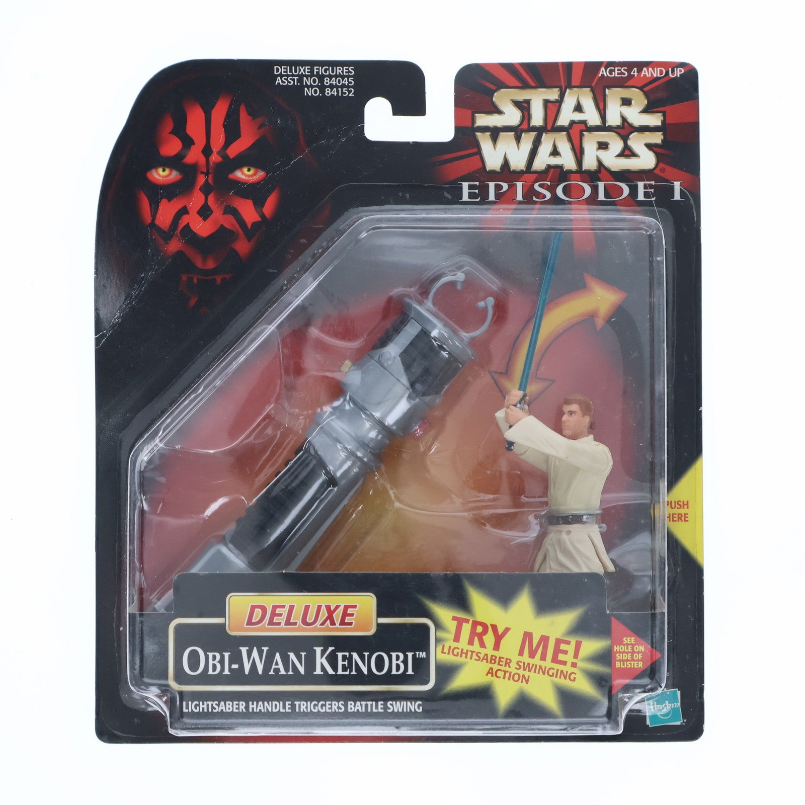 【中古即納】[FIG] Deluxe オビ=ワン・ケノービ Lightsaber Handle Triggers Battle Swing STAR WARS(スター・ウォーズ) エピソード1/ファントム・メナス 完成品 可動フィギュア(84152) ハズブロ(19981231)