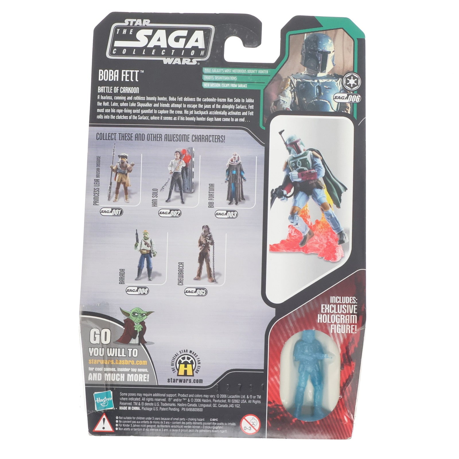 【中古即納】[FIG] The Saga Collection ボバ・フェット STAR WARS(スター・ウォーズ) エピソード6/ジェダイの帰還 完成品 可動フィギュア(87052) ハズブロ(20061231)