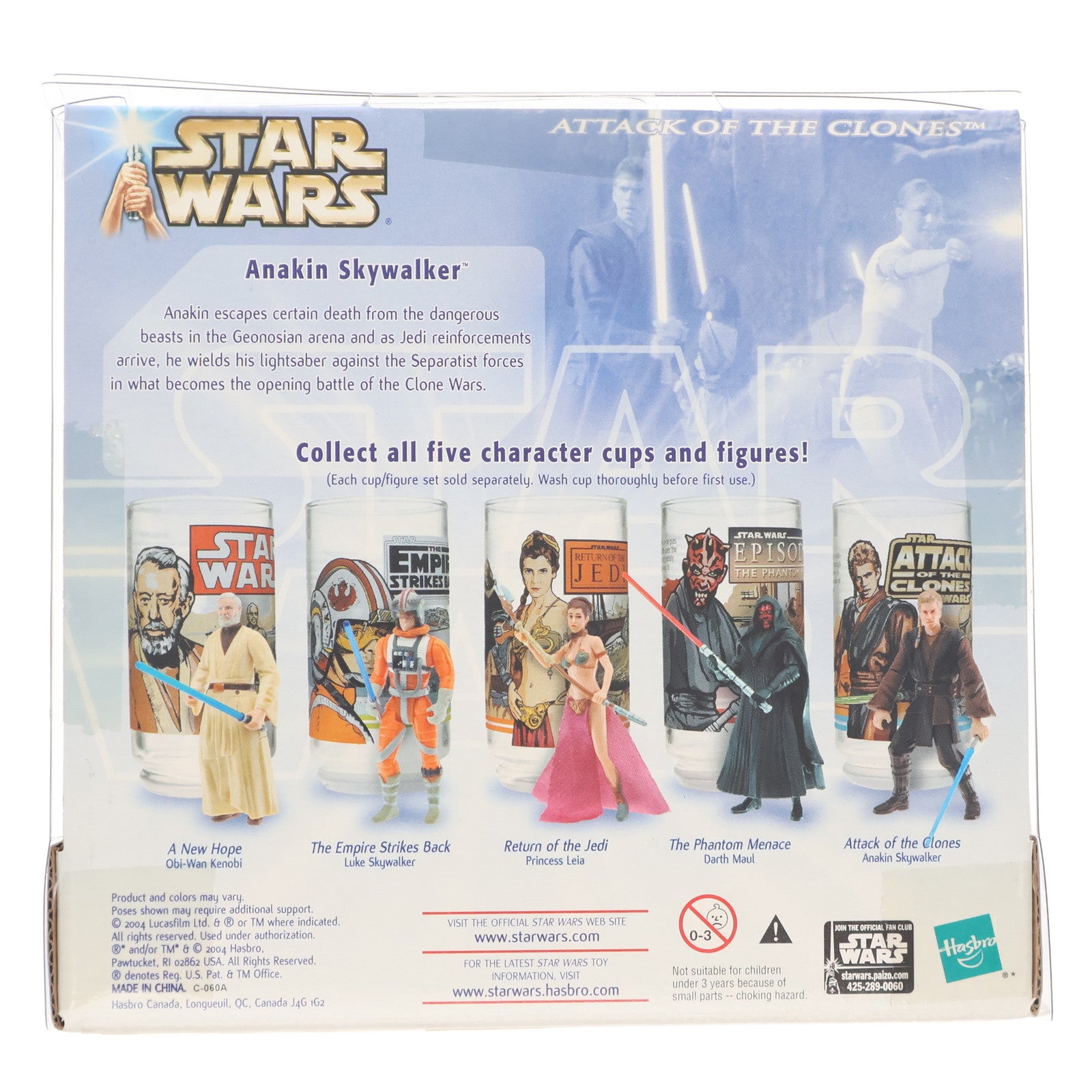 【中古即納】[FIG] アナキン・スカイウォーカーwithカップ STAR WARS(スター・ウォーズ) エピソード2/クローンの攻撃 完成品 可動フィギュア ハズブロ(19991231)