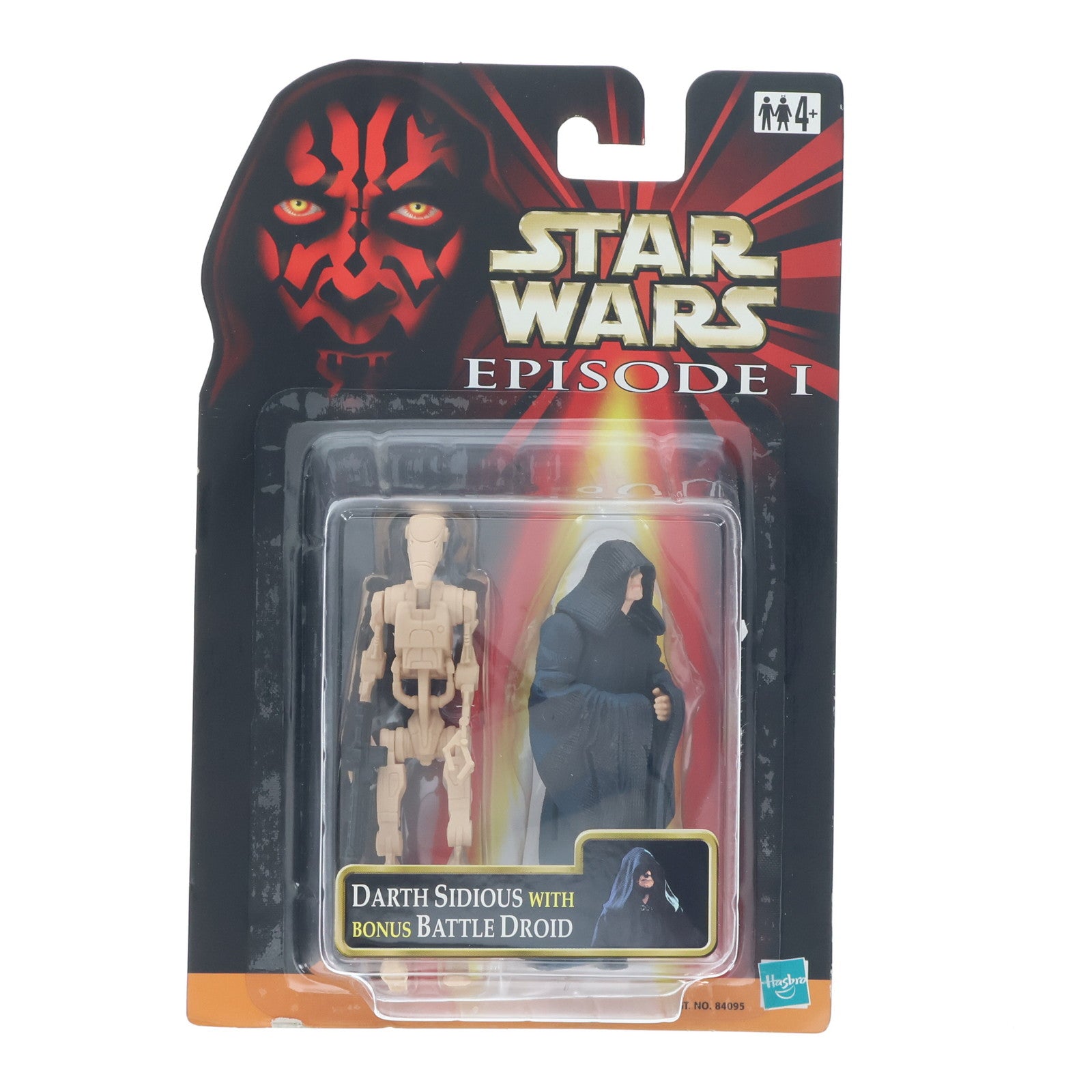 【中古即納】[FIG] (単品) スター・ウォーズ ベーシックフィギュア DARTH SIDIOUS WITH BONUS BATTLE DROID(ダース・シディアス WITH バトル・ドロイド) A STAR WARS(スター・ウォーズ) エピソード1/ファントム・メナス 完成品 可動フィギュア(84095) ハズブロ(19991231)