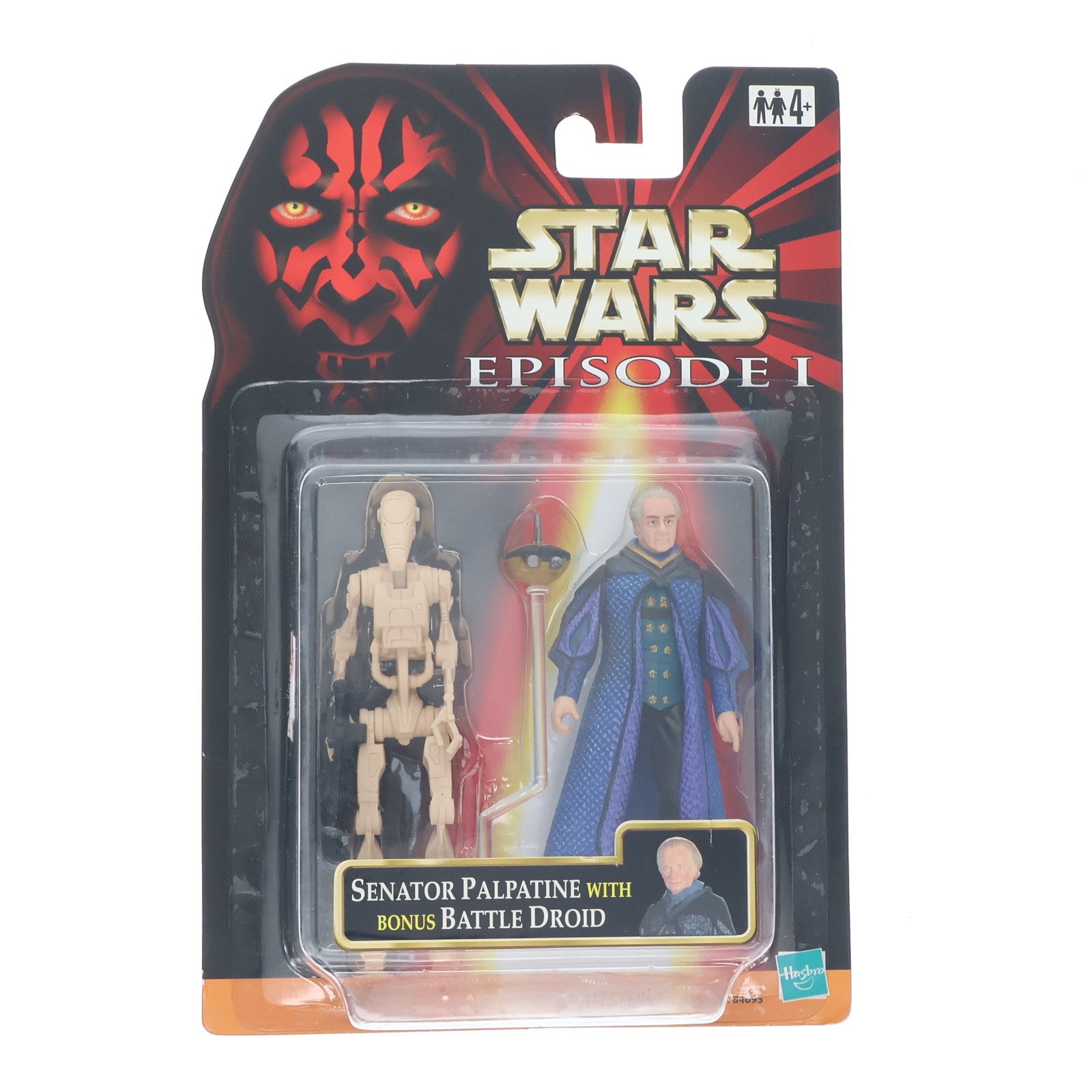 【中古即納】[FIG] (単品) スター・ウォーズ ベーシックフィギュア SENATOR PALPATINE WITH BONUS BATTLE DROID(パルパティーン WITH バトル・ドロイド) A STAR WARS(スター・ウォーズ) エピソード1/ファントム・メナス 完成品 可動フィギュア(84095) ハズブロ(19991231)
