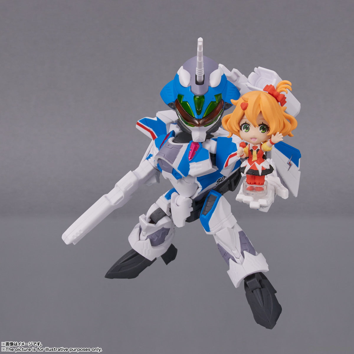 【中古即納】[FIG] TINY SESSION(タイニーセッション) VF-31J ジークフリード(ハヤテ機) with フレイア マクロスΔ(デルタ) 完成品 可動フィギュア バンダイスピリッツ(20230325)