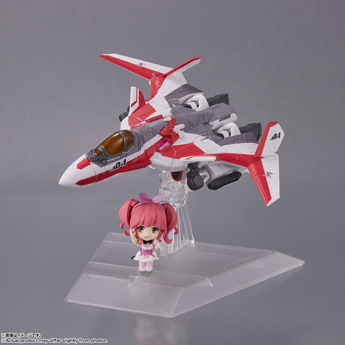 【中古即納】[FIG] TINY SESSION(タイニーセッション) VF-31C ジークフリード(ミラージュ・ファリーナ・ジーナス機) with マキナ・中島 マクロスΔ(デルタ) 完成品 可動フィギュア バンダイスピリッツ(20230624)