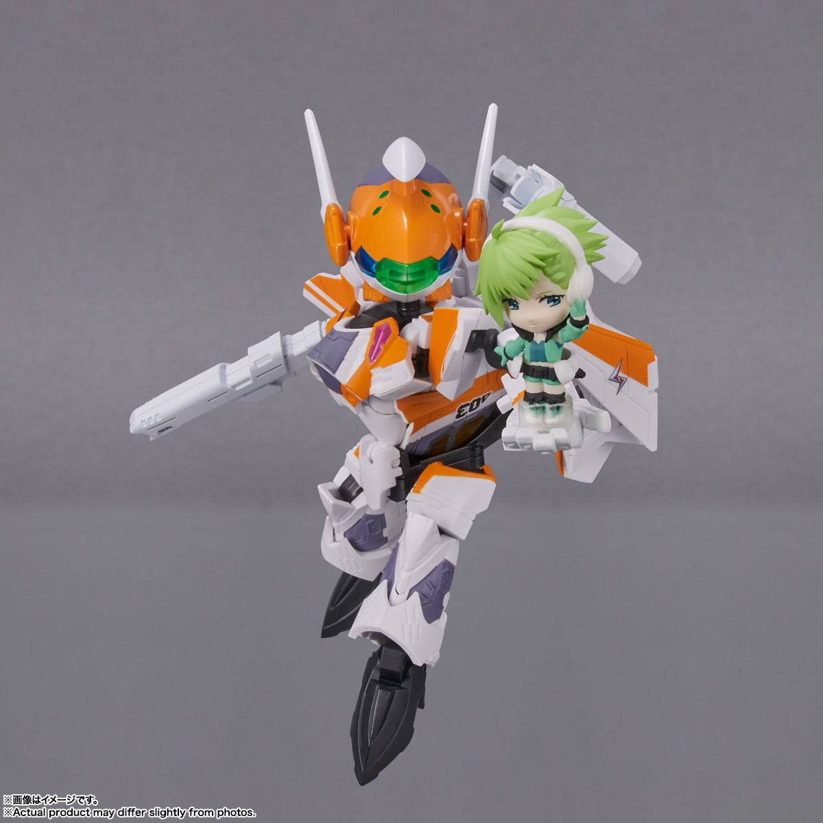 【中古即納】[FIG] TINY SESSION(タイニーセッション) VF-31E ジークフリード(チャック・マスタング機) with レイナ・プラウラー マクロスΔ(デルタ) 完成品 可動フィギュア バンダイスピリッツ(20230624)
