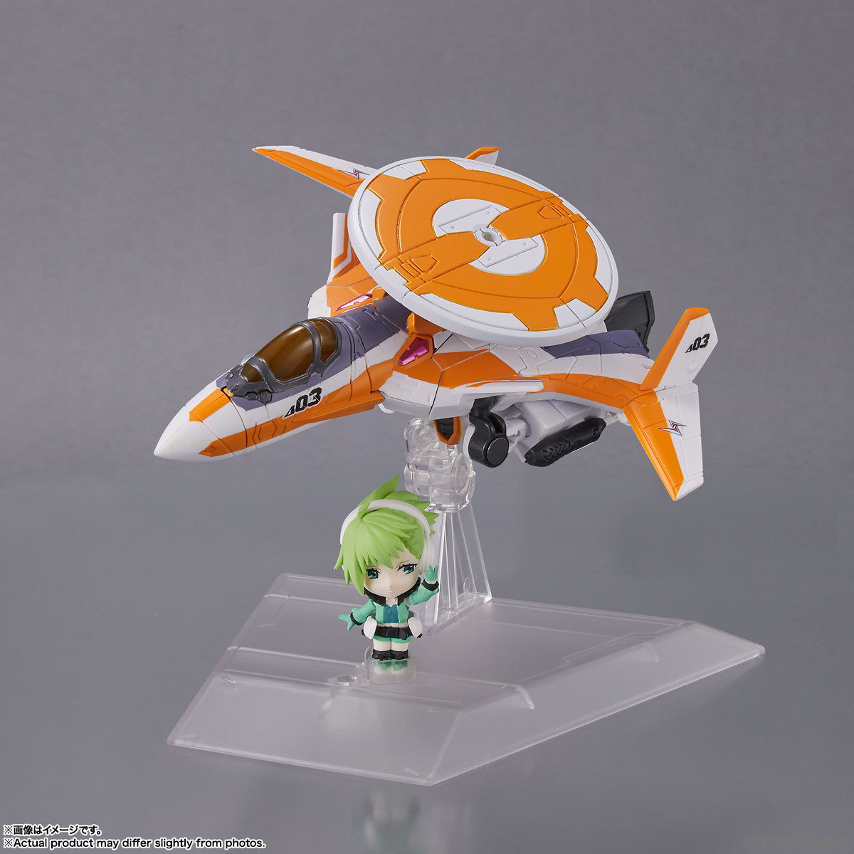 【中古即納】[FIG] TINY SESSION(タイニーセッション) VF-31E ジークフリード(チャック・マスタング機) with レイナ・プラウラー マクロスΔ(デルタ) 完成品 可動フィギュア バンダイスピリッツ(20230624)