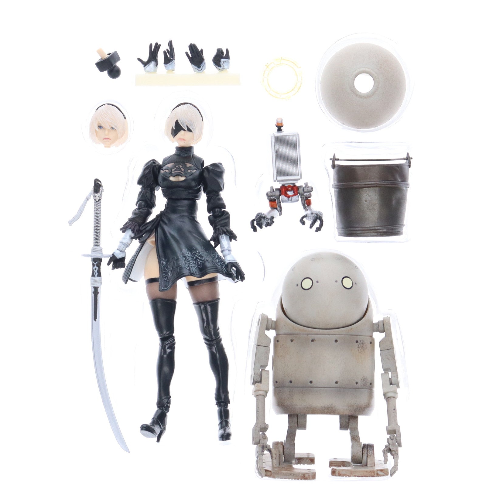 【中古即納】[FIG] BRING ARTS(ブリングアーツ) 2B&機械生命体(2体セット) NieR: Automata(ニーア オートマタ) 完成品 可動フィギュア スクウェア・エニックス(20180413)