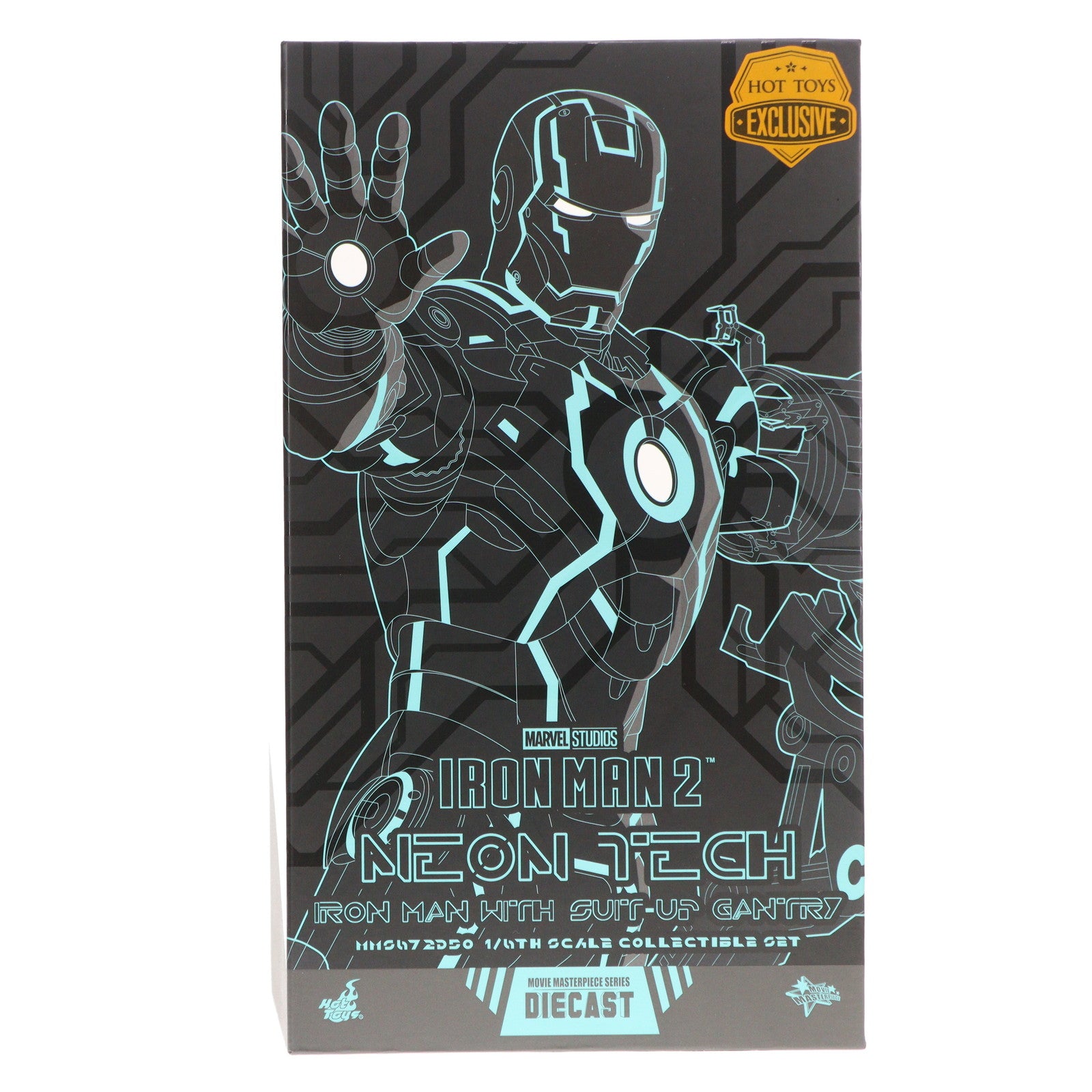 【中古即納】[FIG] トイサピエンス限定 ムービー・マスターピース DIECAST アイアンマン・マーク4(ネオンテック版)[パワードスーツ装着機付き] アイアンマン2 1/6 完成品 可動フィギュア(MM#672D50) ホットトイズ(20230228)