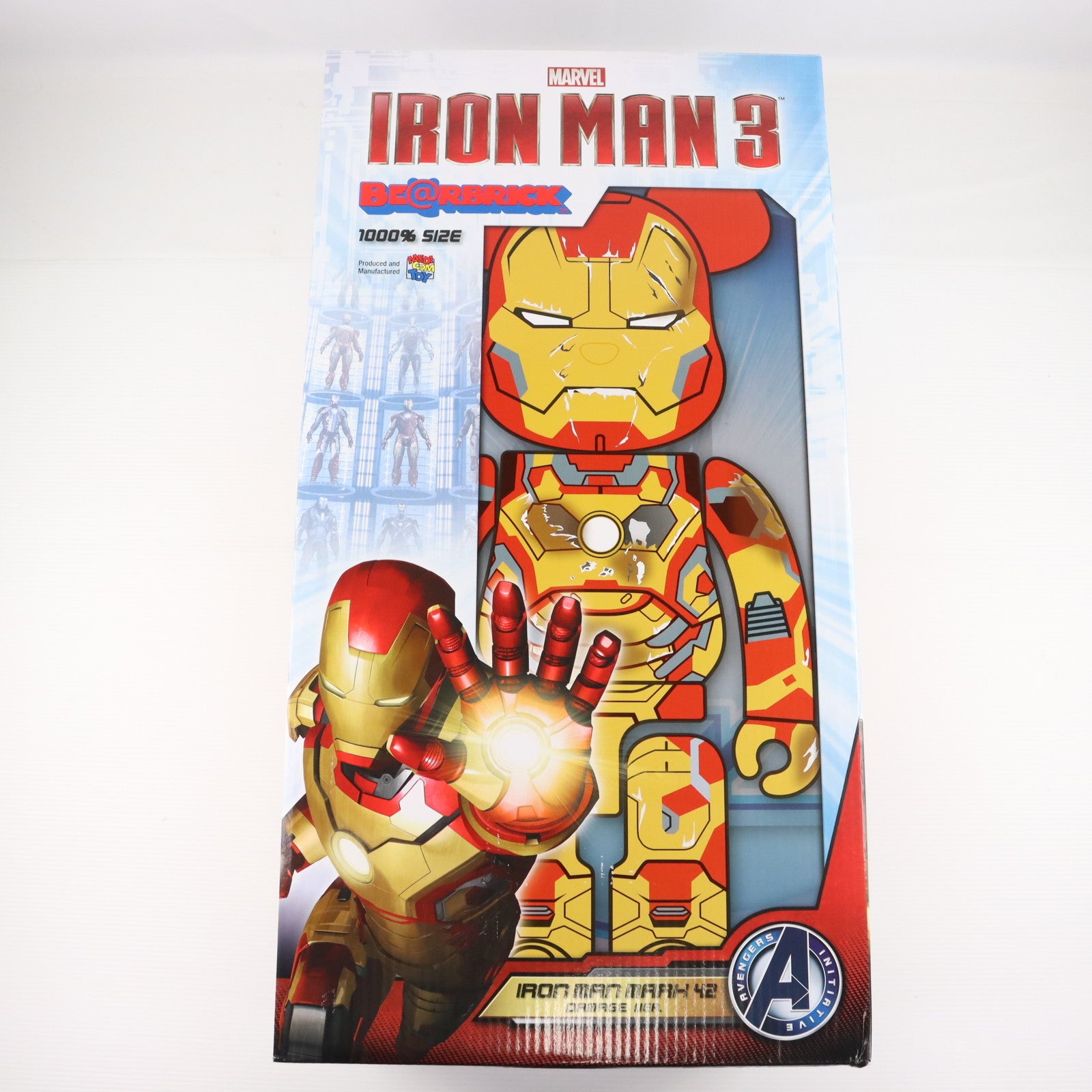 【中古即納】[FIG] BE@RBRICK(ベアブリック) アイアンマン マークXLII(42) ダメージVer. 1000% アイアンマン3 完成品 可動フィギュア メディコム・トイ(20150430)