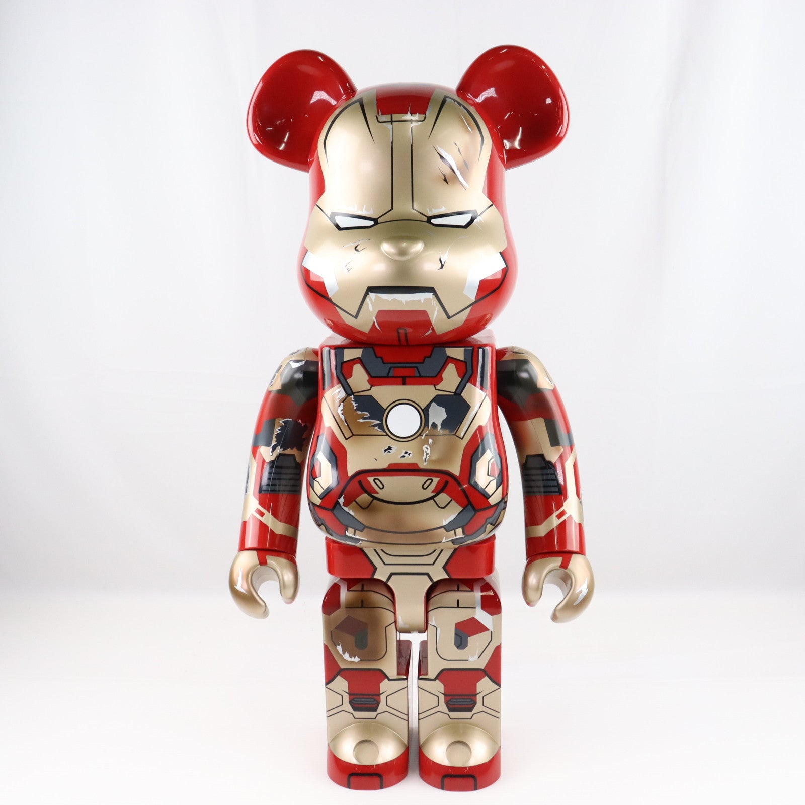 【中古即納】[FIG] BE@RBRICK(ベアブリック) アイアンマン マークXLII(42) ダメージVer. 1000% アイアンマン3 完成品 可動フィギュア メディコム・トイ(20150430)