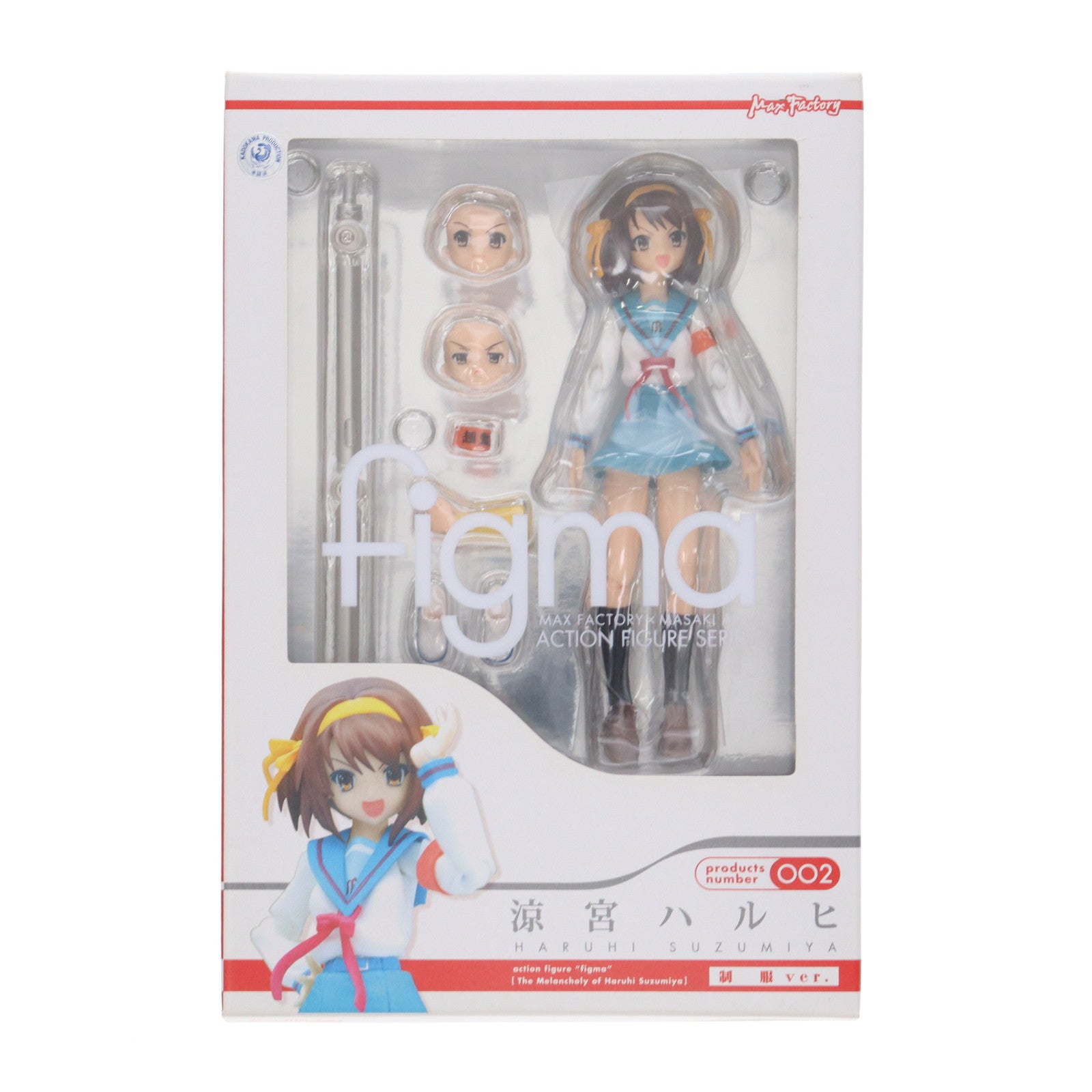 【中古即納】[FIG] figma(フィグマ) 002 涼宮ハルヒ(すずみやはるひ) 制服ver. 涼宮ハルヒの憂鬱 完成品 可動フィギュア マックスファクトリー(20080430)