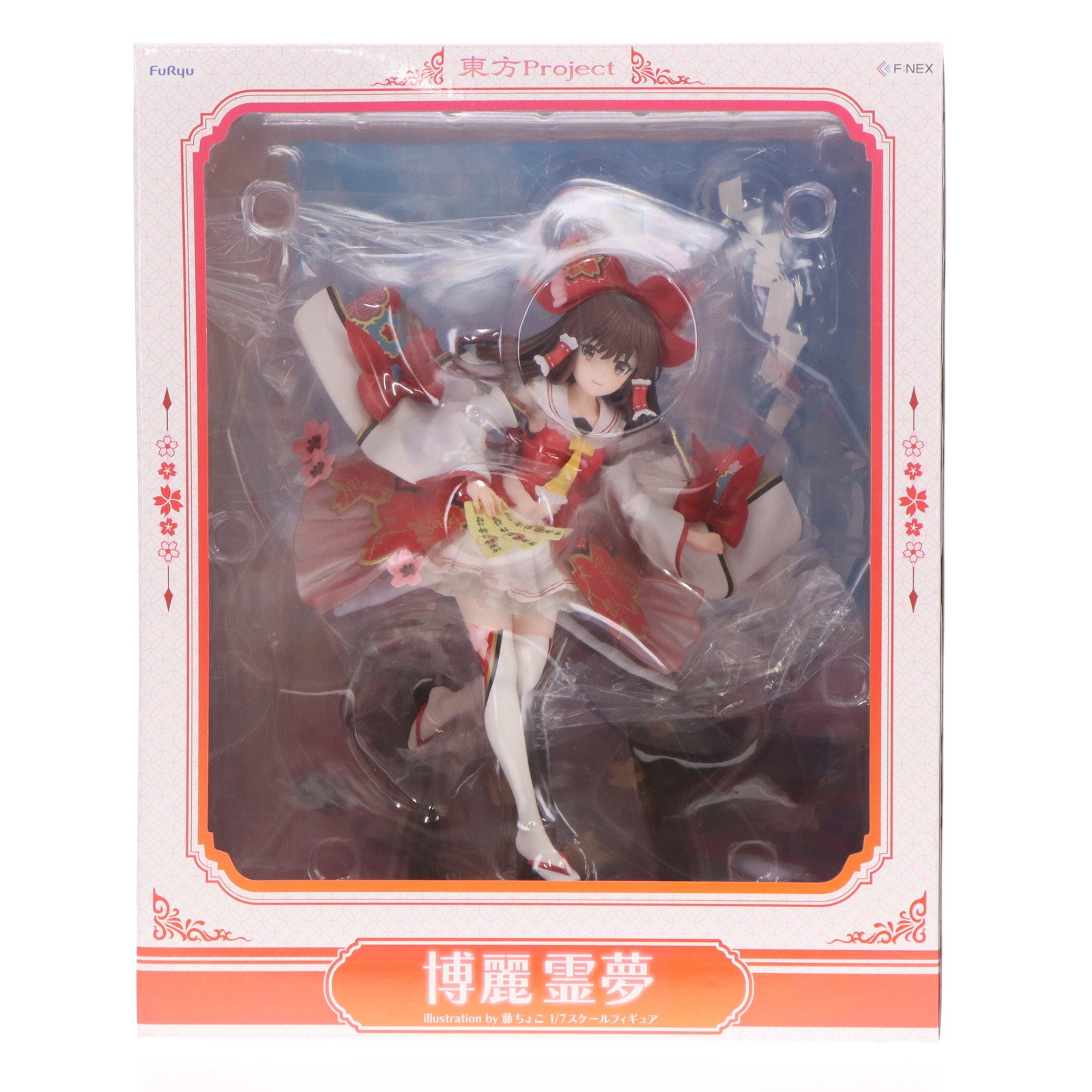 【中古即納】[FIG] FURYU HOBBY MALL限定 博麗霊夢(はくれいれいむ) 特製背景パネル付き illustration by 藤ちょこ 東方Project 1/7 完成品 フィギュア(AMU-FNX1046) フリュー(20241231)